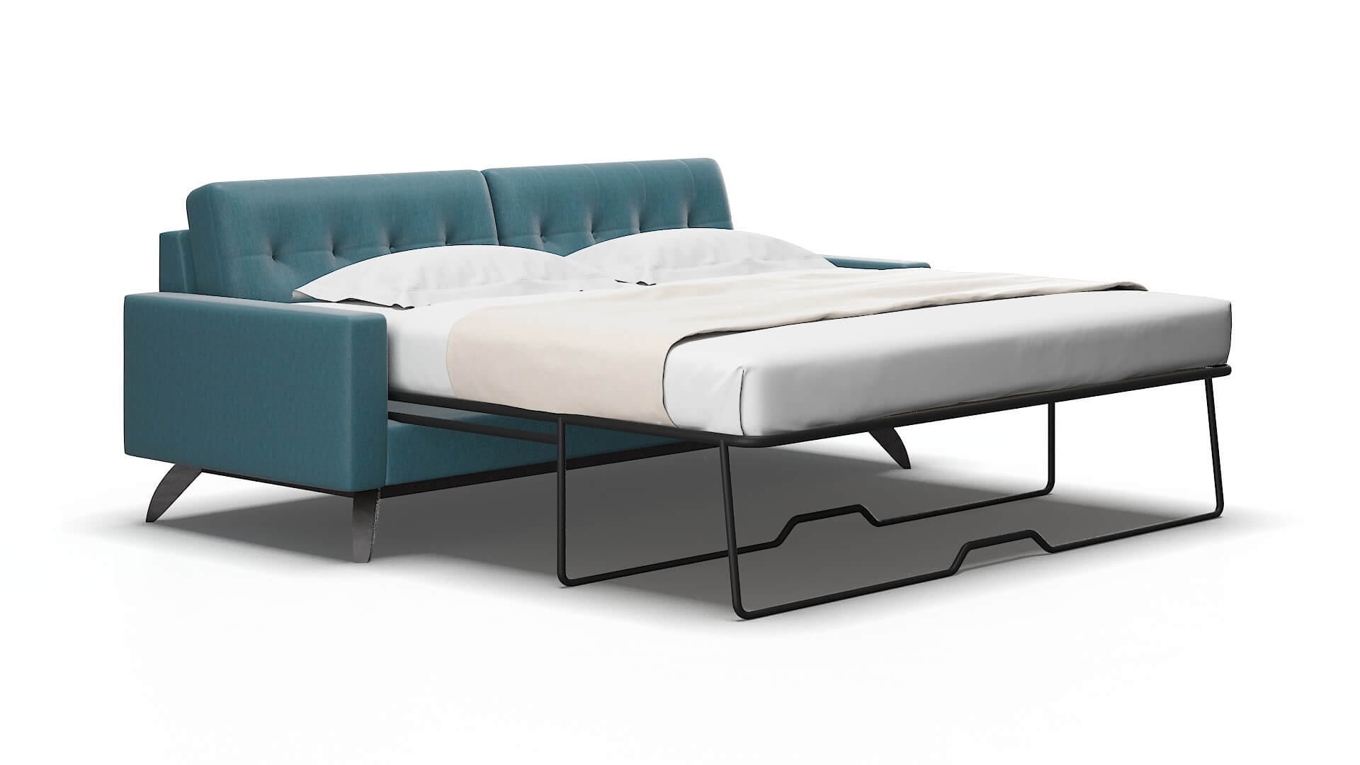 Milan Hepburn teal Sofa sleeper Espresso Legs  2