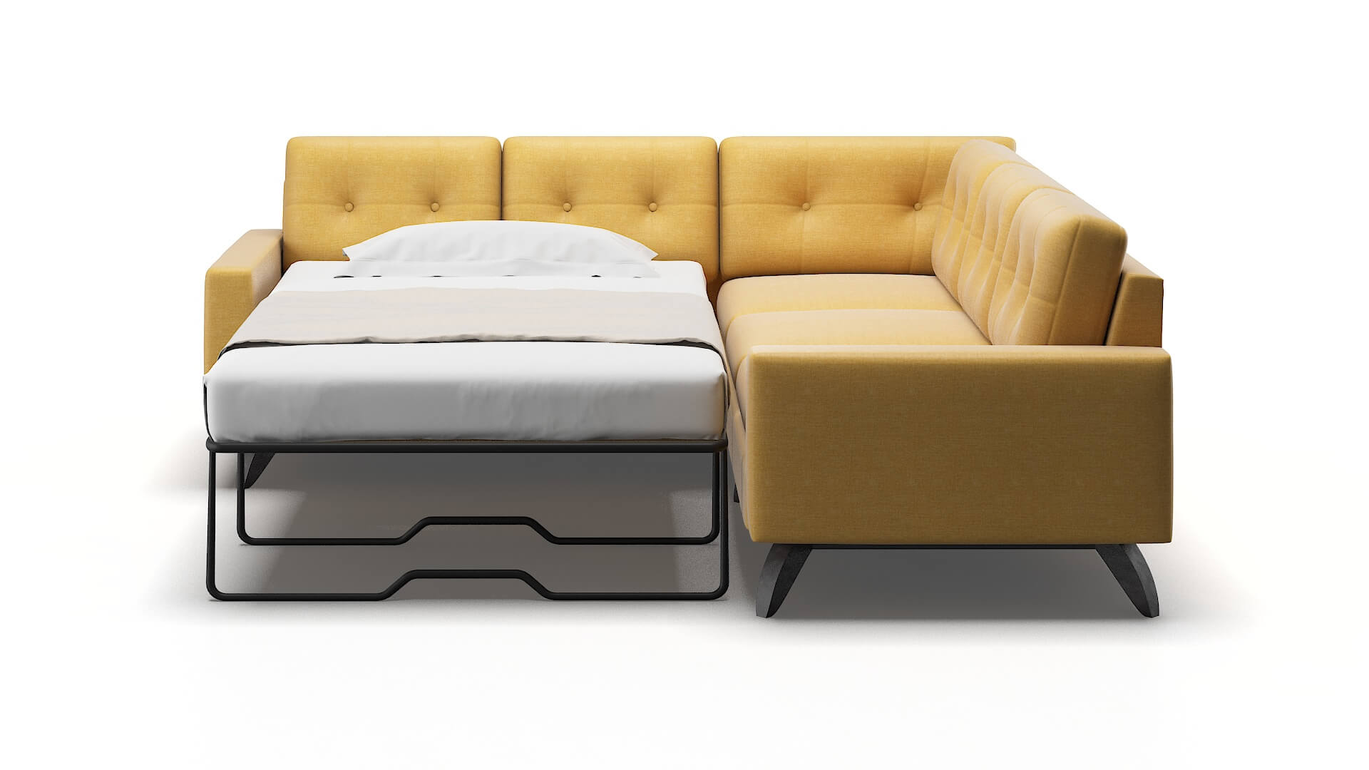 Milan Insight Citronella Sectional Sleeper Espresso legs 1
