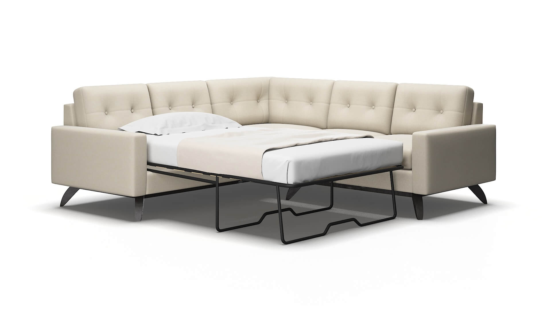 Milan Keylargo almond Sectional sleeper Espresso Legs  2