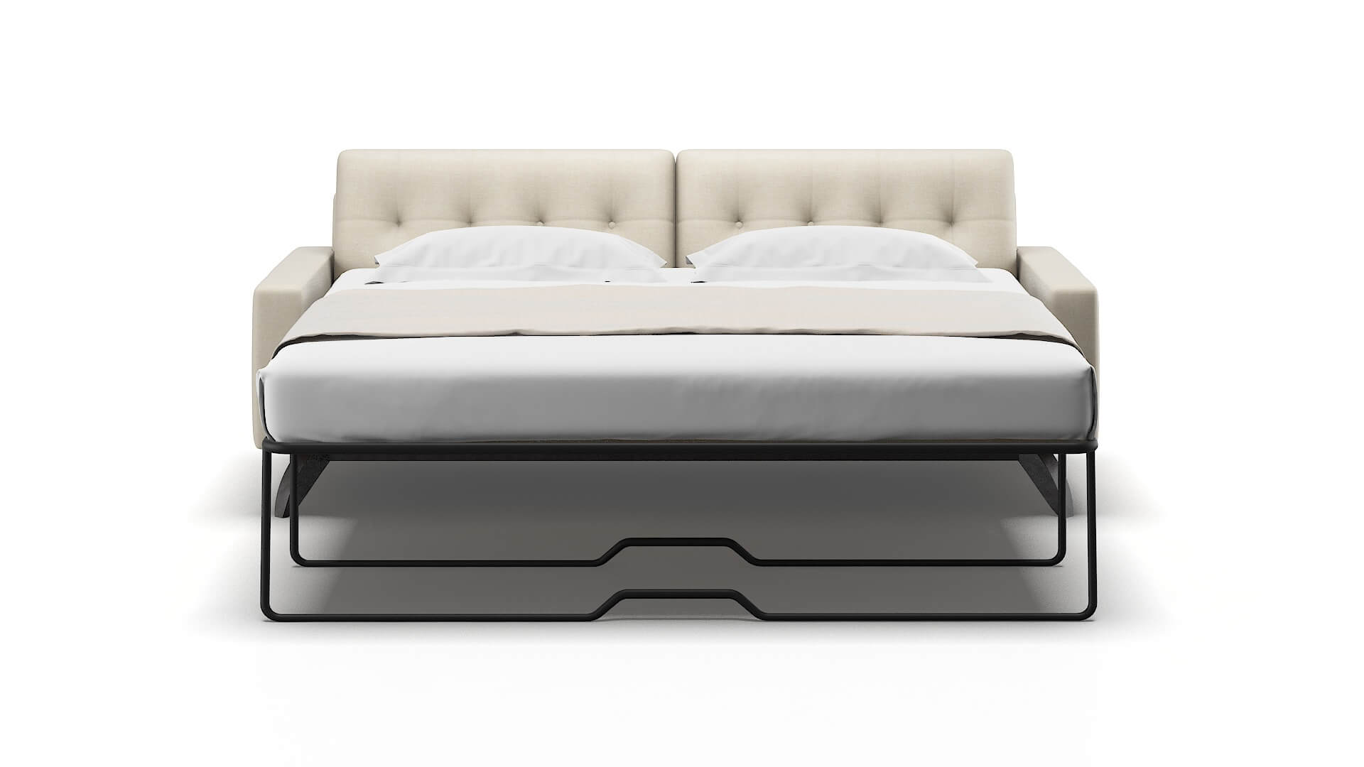 Milan Keylargo Almond Sofa Sleeper Espresso legs 1