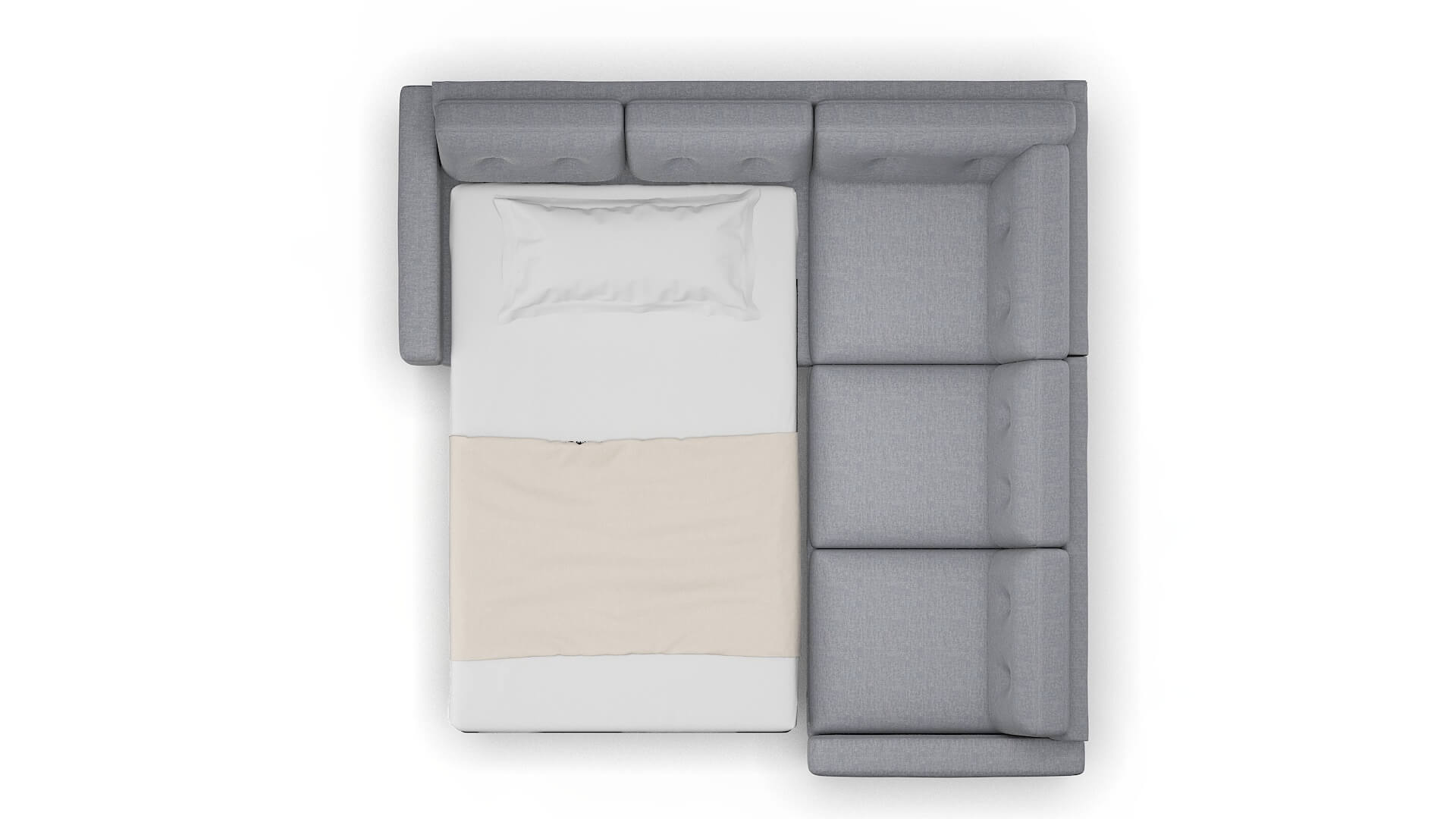 Milan Keylargo Ash Sectional Sleeper Espresso legs 3