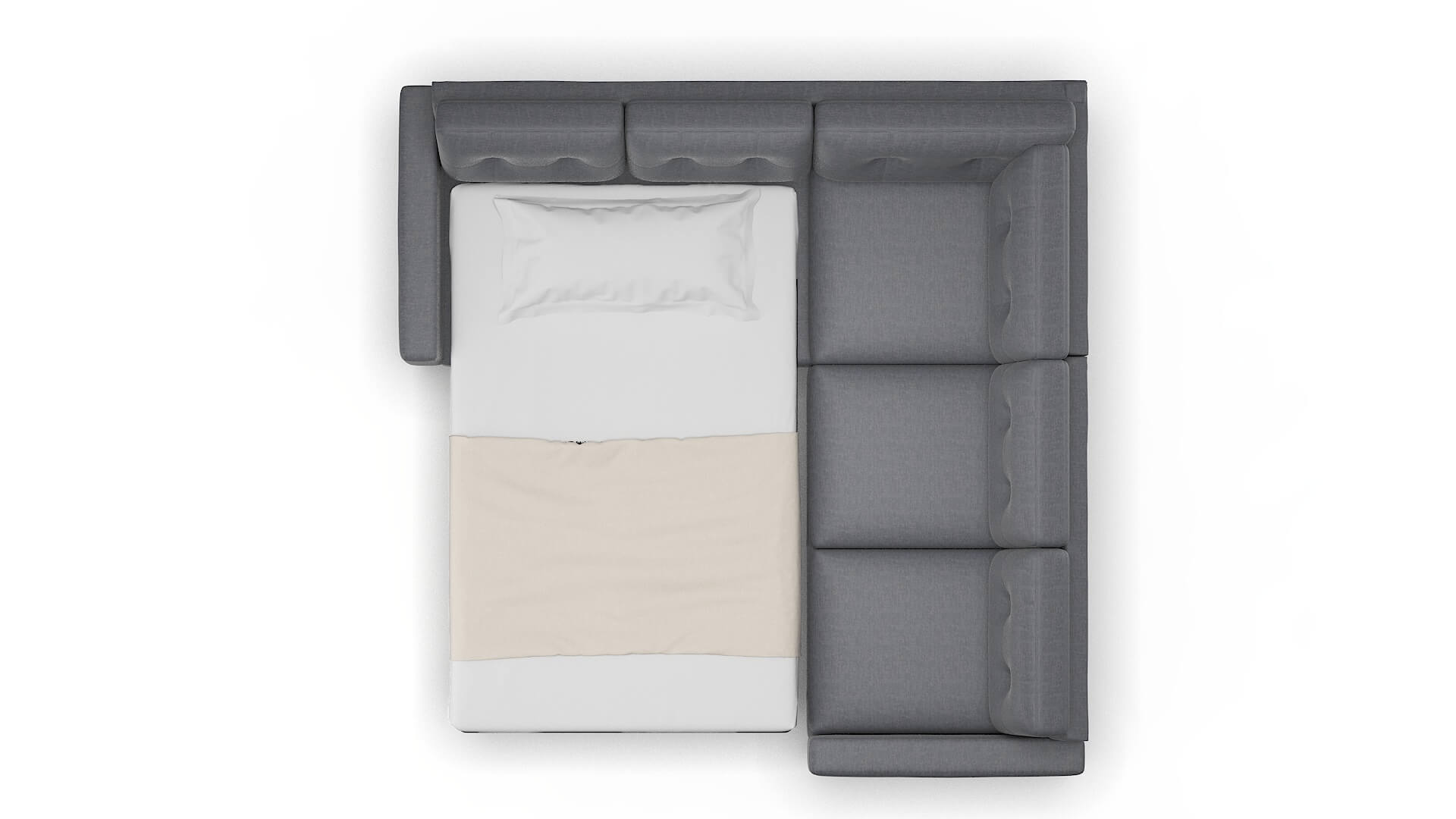 Milan Keylargo Graphite Sectional Sleeper Espresso legs 3