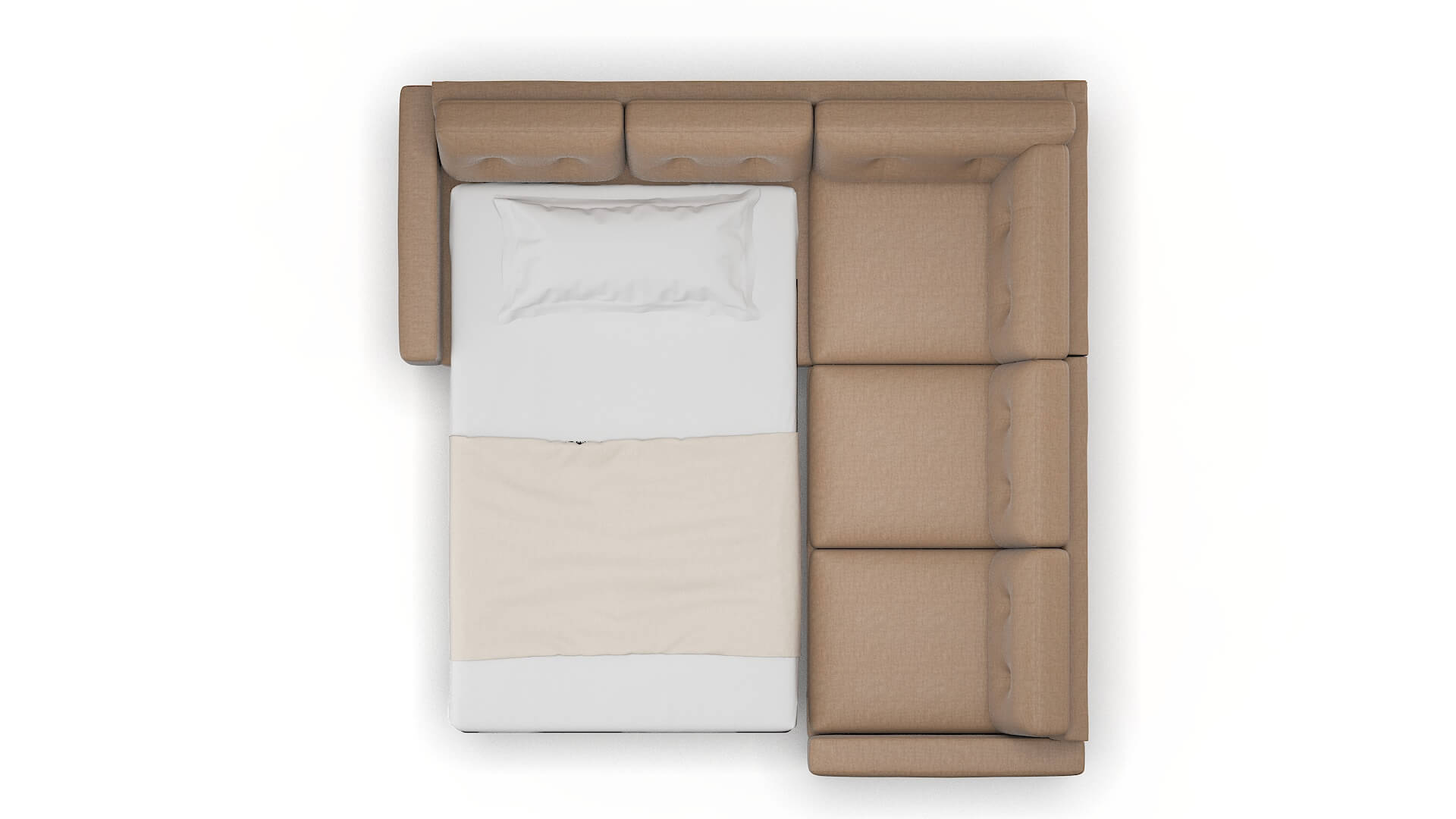 Milan Keylargo Mink Sectional Sleeper Espresso legs 3