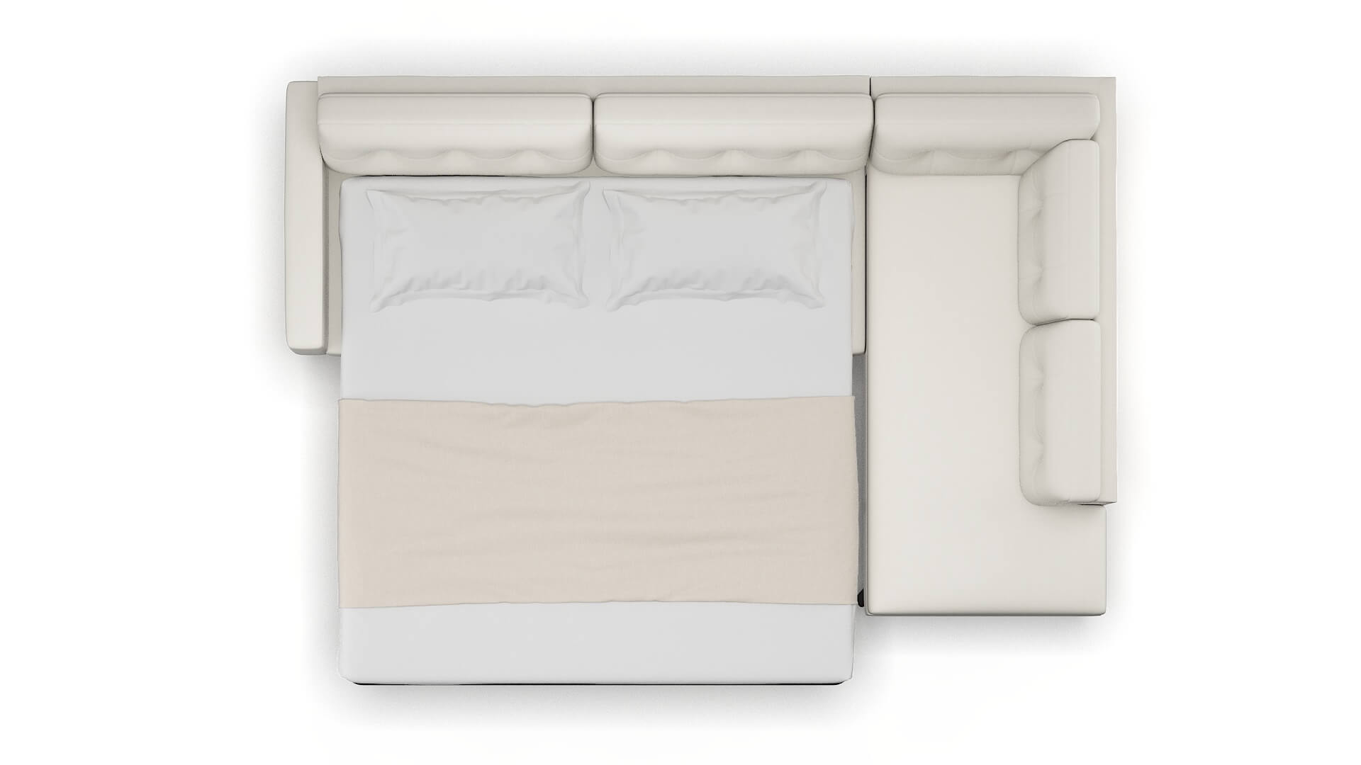 Milan Keylargo Oatmeal Panel Sleeper Espresso legs 3