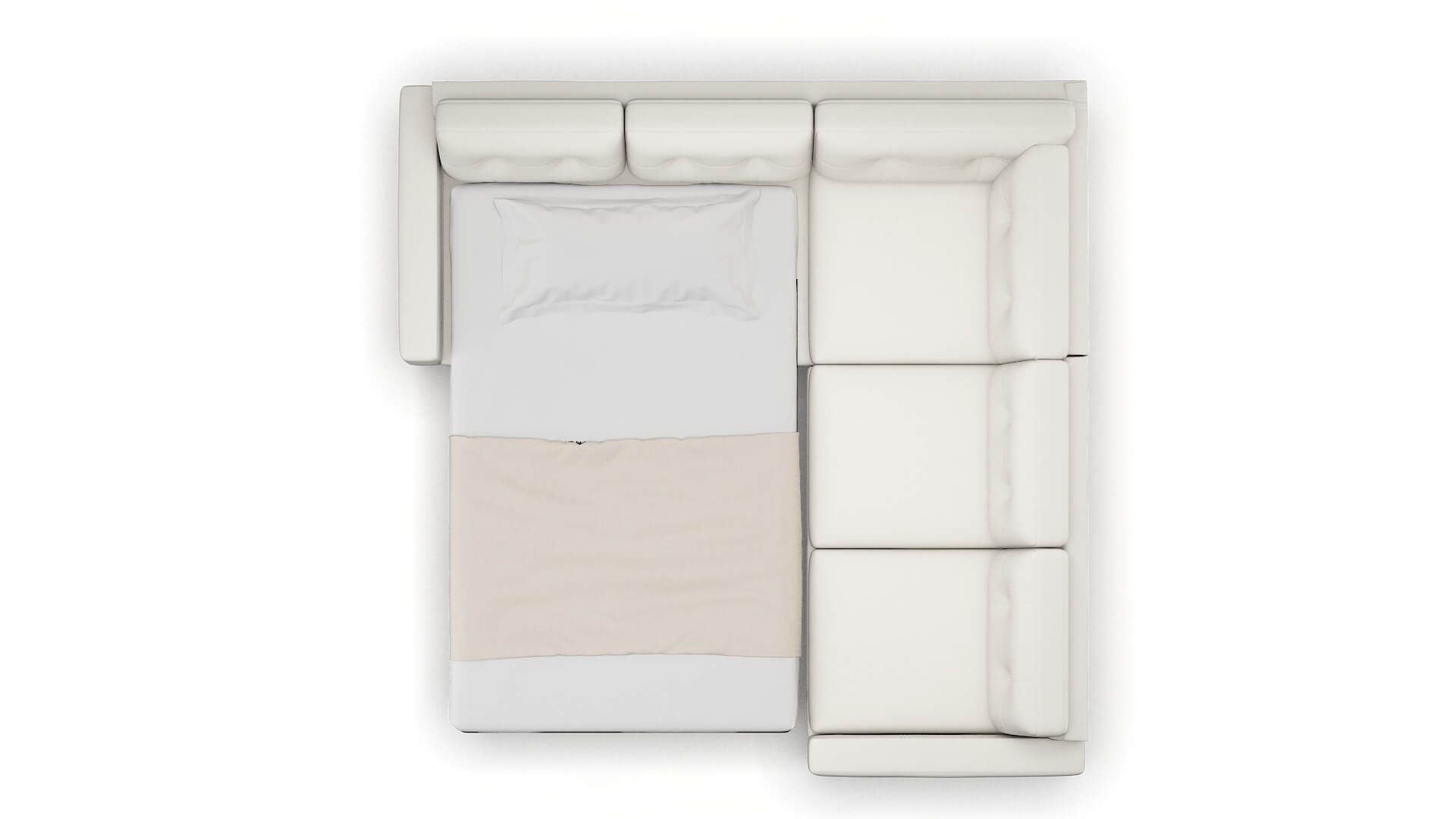 Milan Keylargo Oatmeal Sectional Sleeper Espresso legs 3