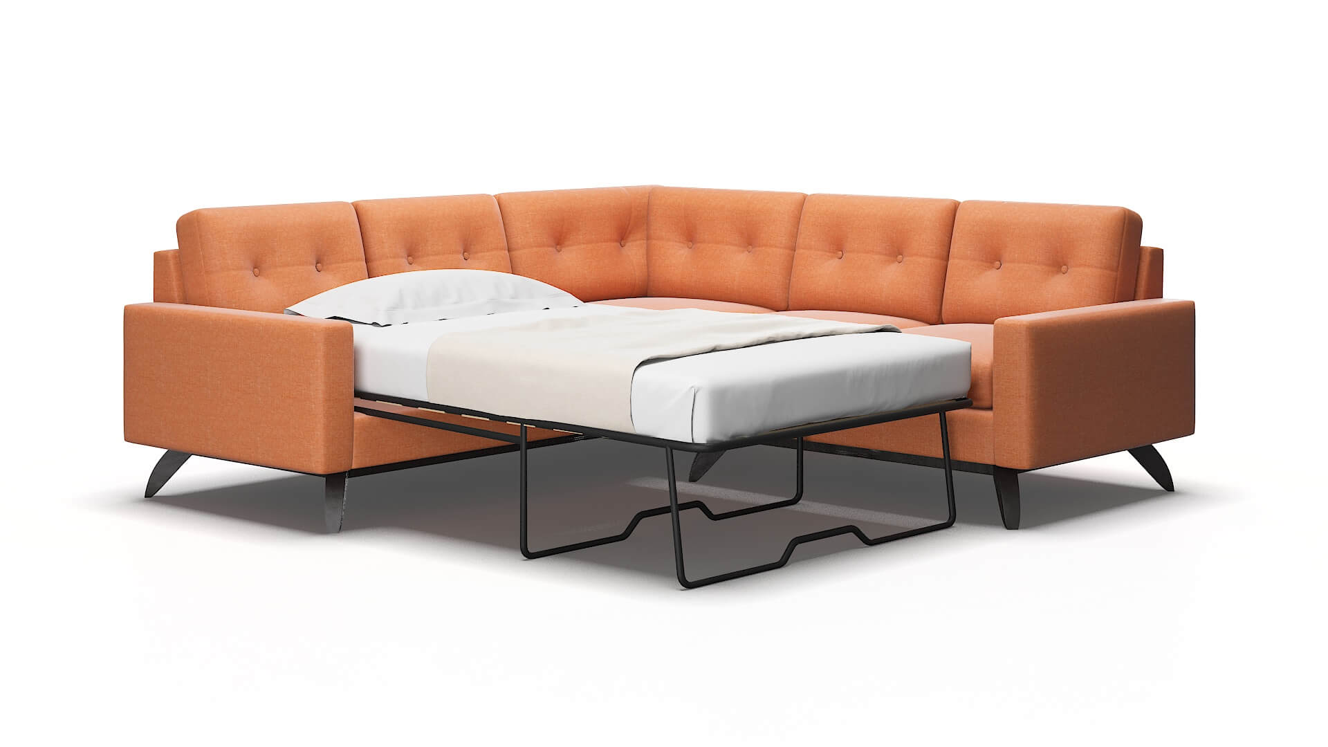 Milan Keylargo terracotta Sectional sleeper Espresso Legs  2