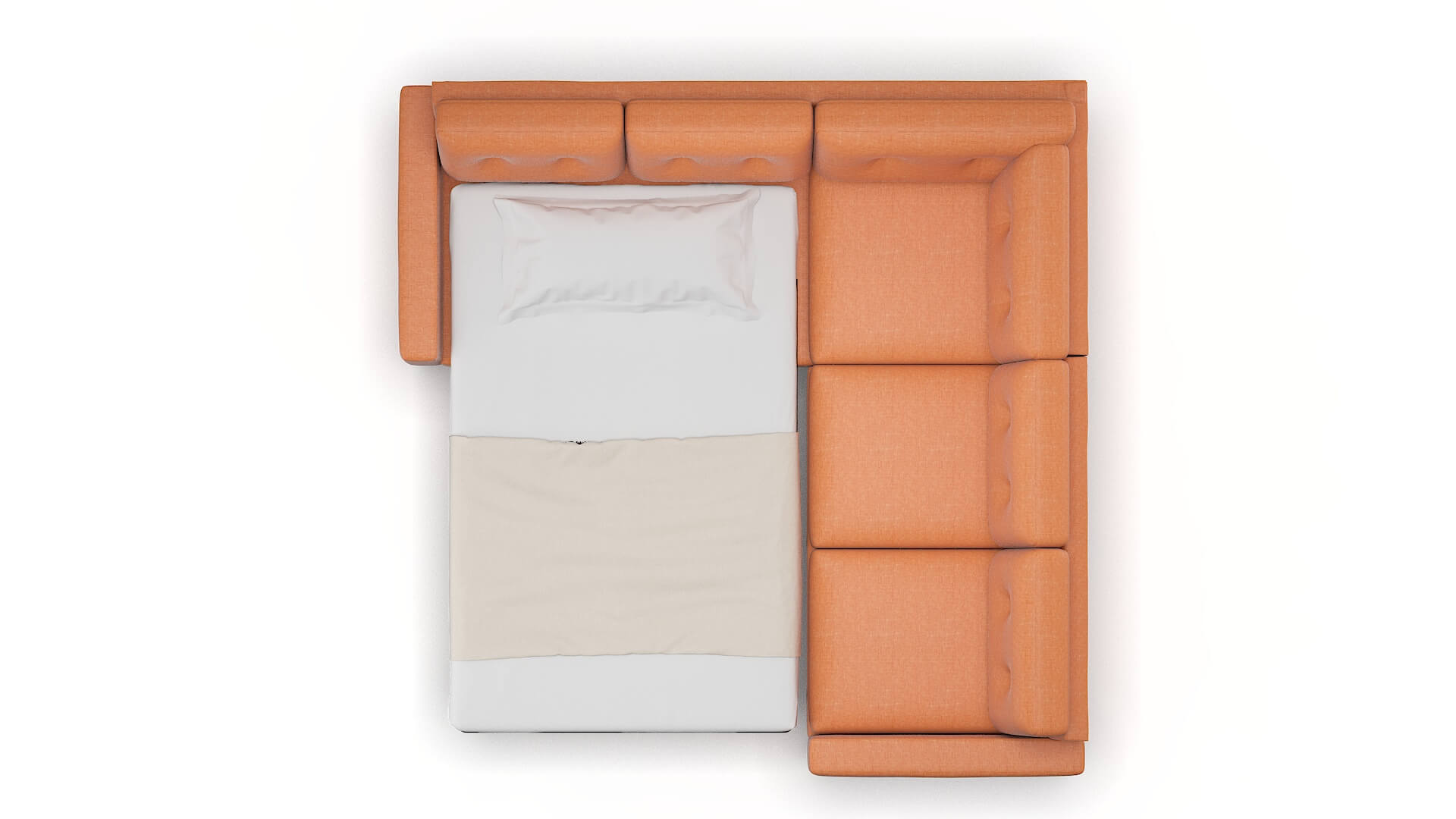 Milan Keylargo Terracotta Sectional Sleeper Espresso legs 3