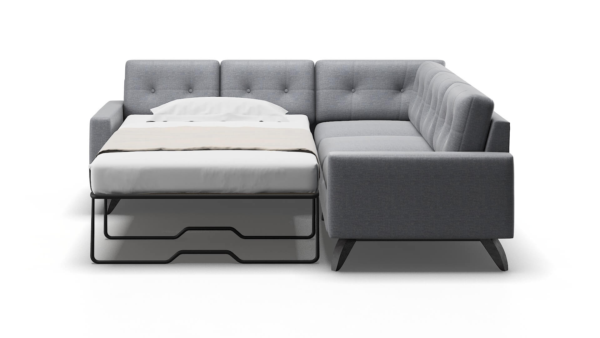 Milan Lana Ash Sectional Sleeper Espresso legs 1