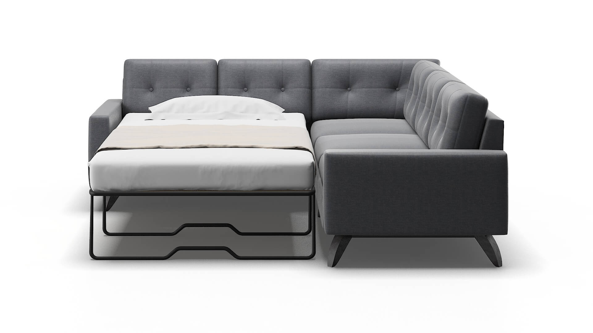 Milan Lana Onyx Sectional Sleeper Espresso legs 1