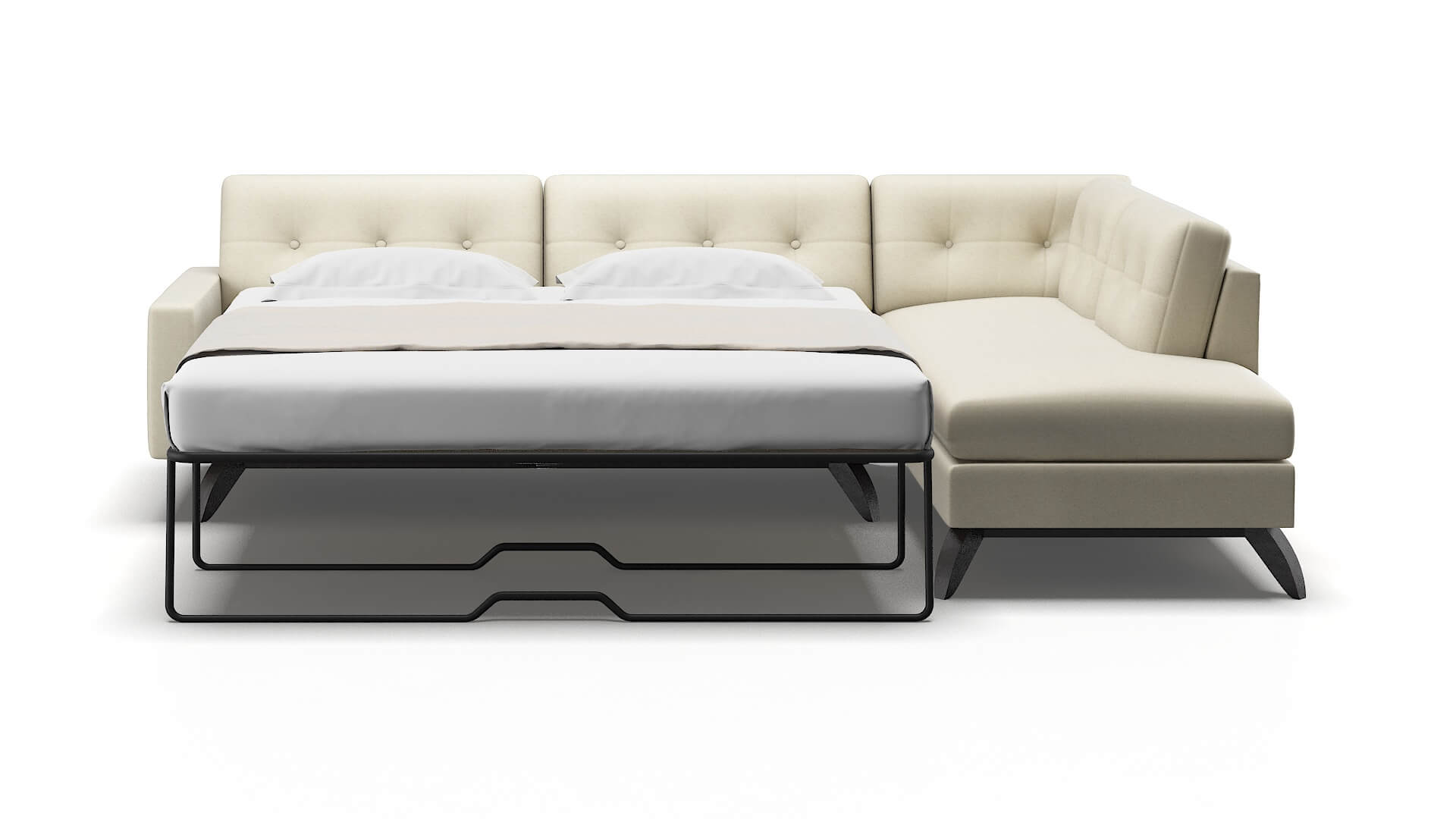 Milan Lana Sand Panel Sleeper Espresso legs 1