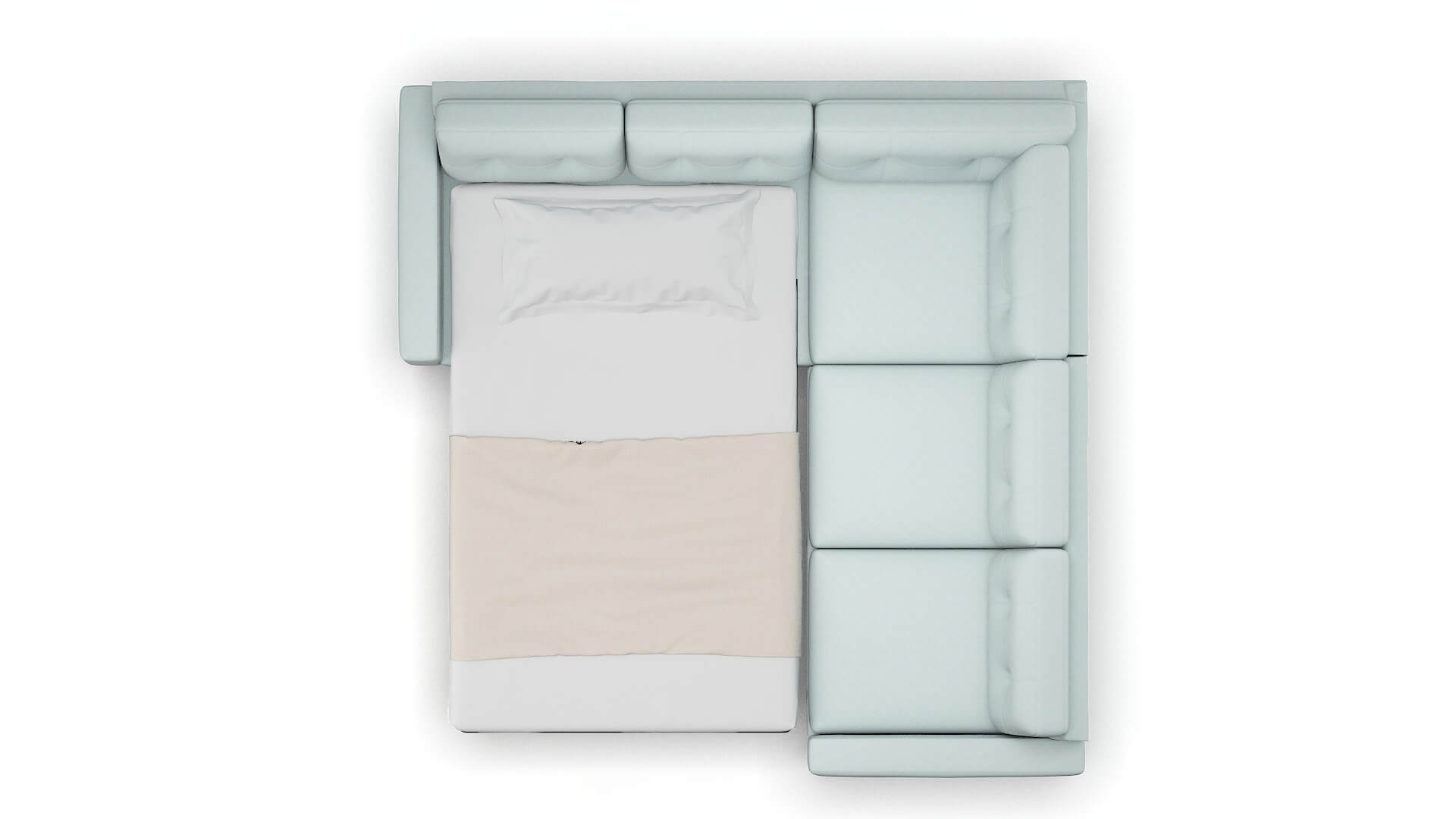 Milan Leslie Robins_egg Sectional Sleeper Espresso legs 3