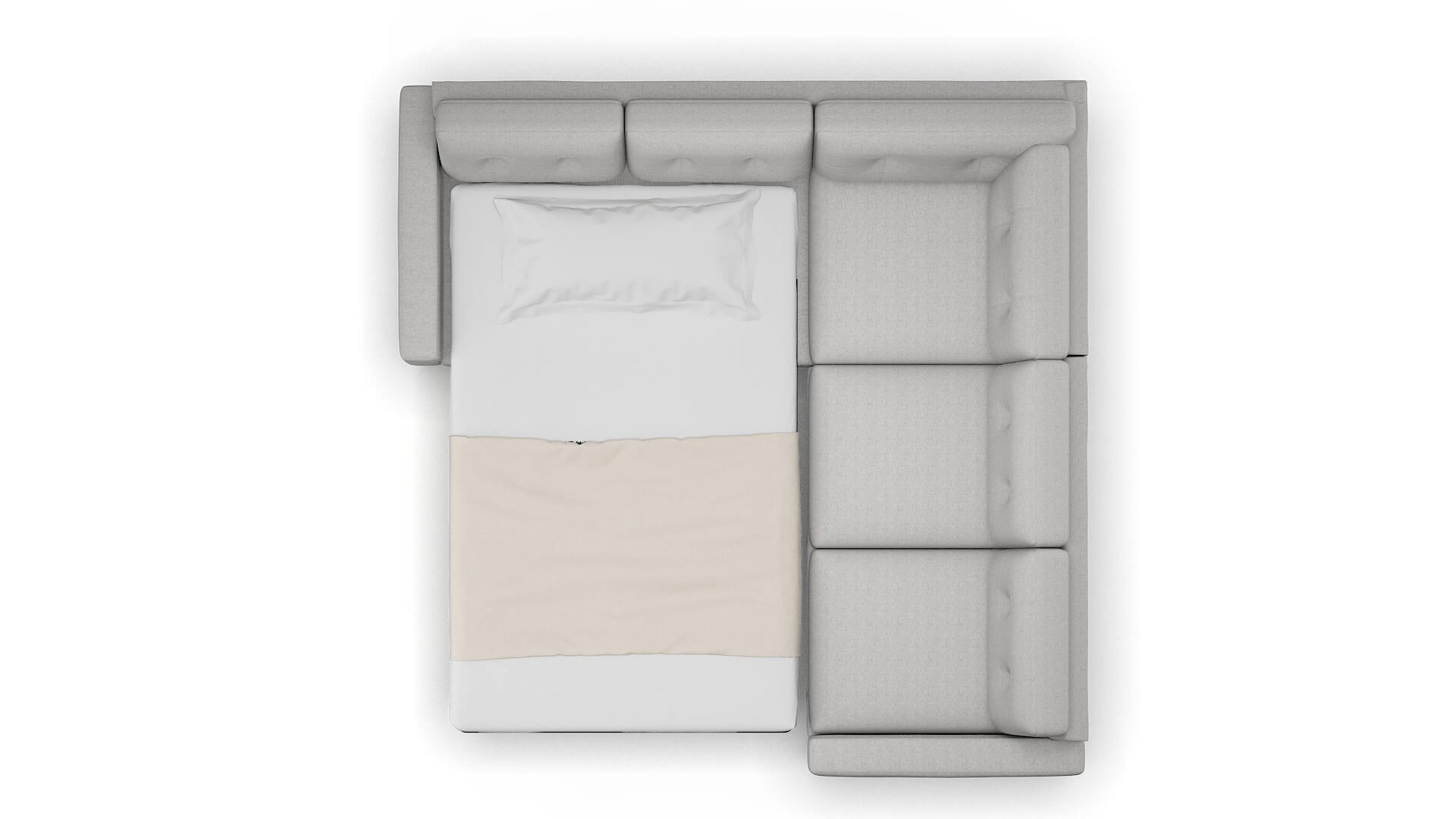 Milan Malibu Dove Sectional Sleeper Espresso legs 3