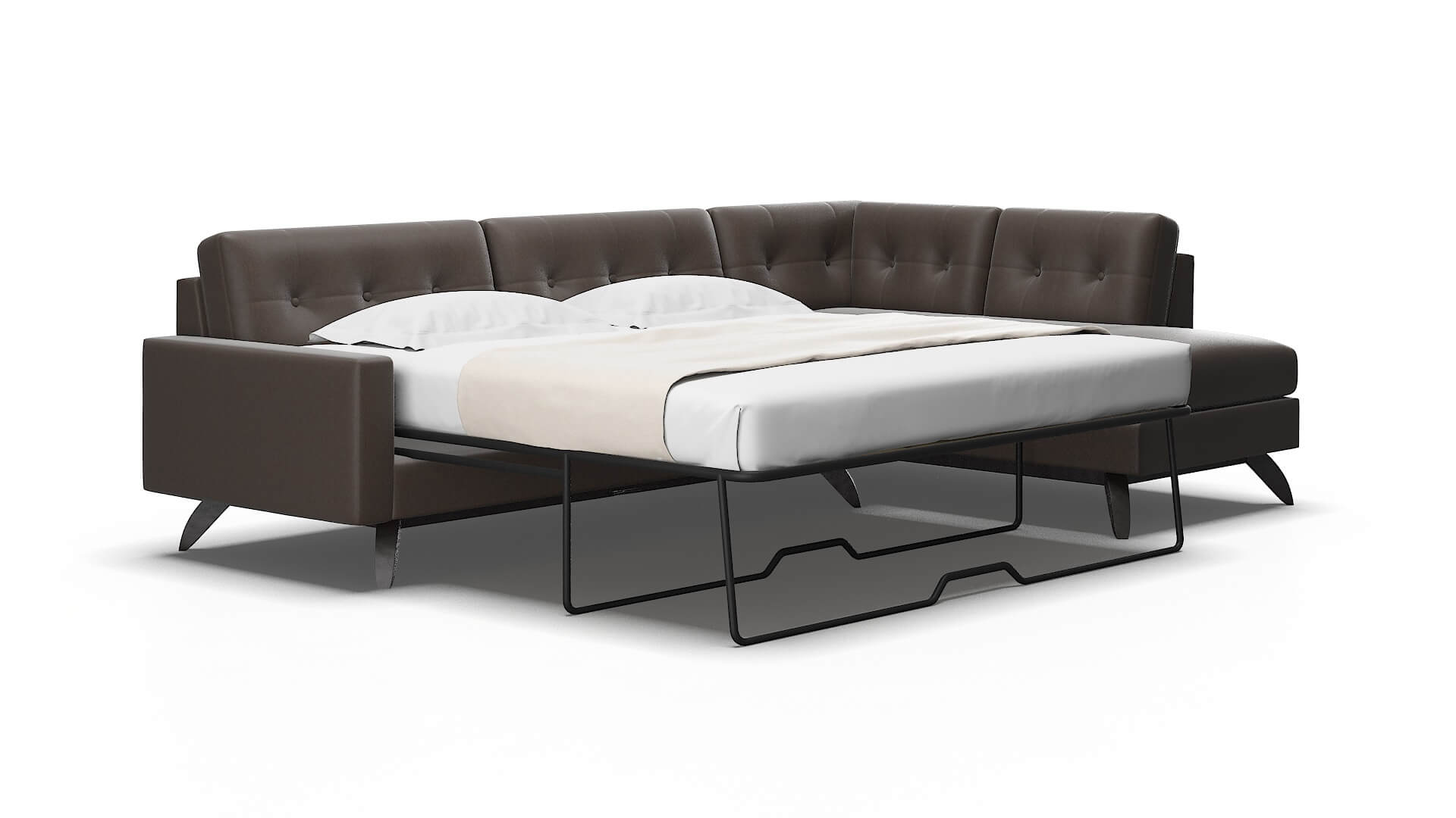 Milan Naples graphite Panel sleeper Espresso Legs  2