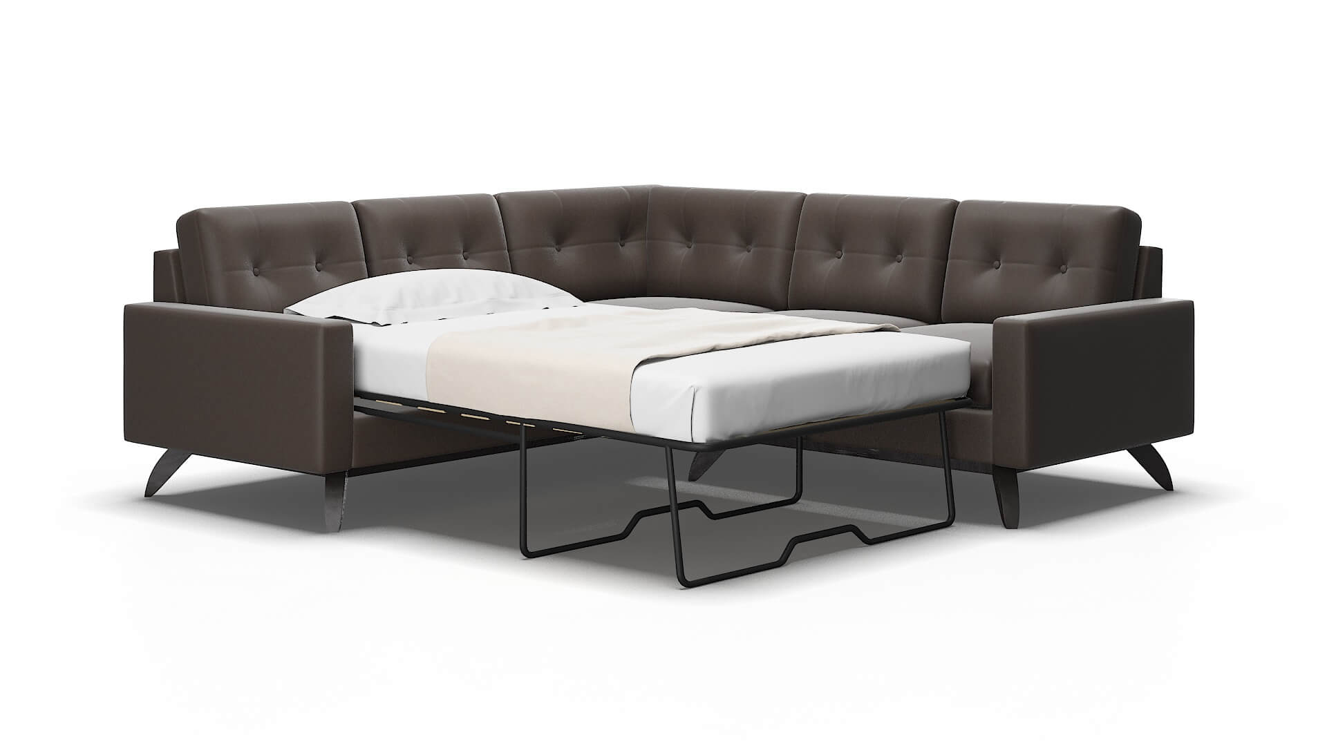 Milan Naples graphite Sectional sleeper Espresso Legs  2
