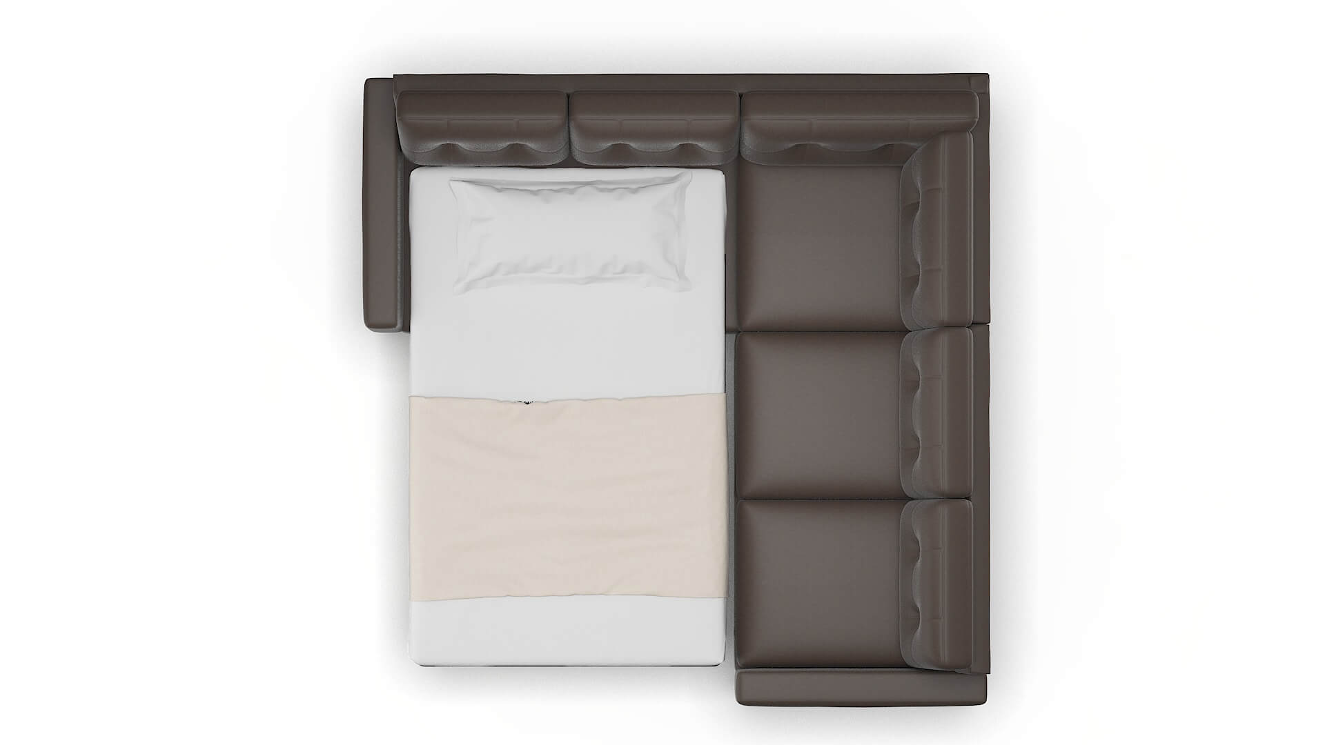 Milan Naples Graphite Sectional Sleeper Espresso legs 3