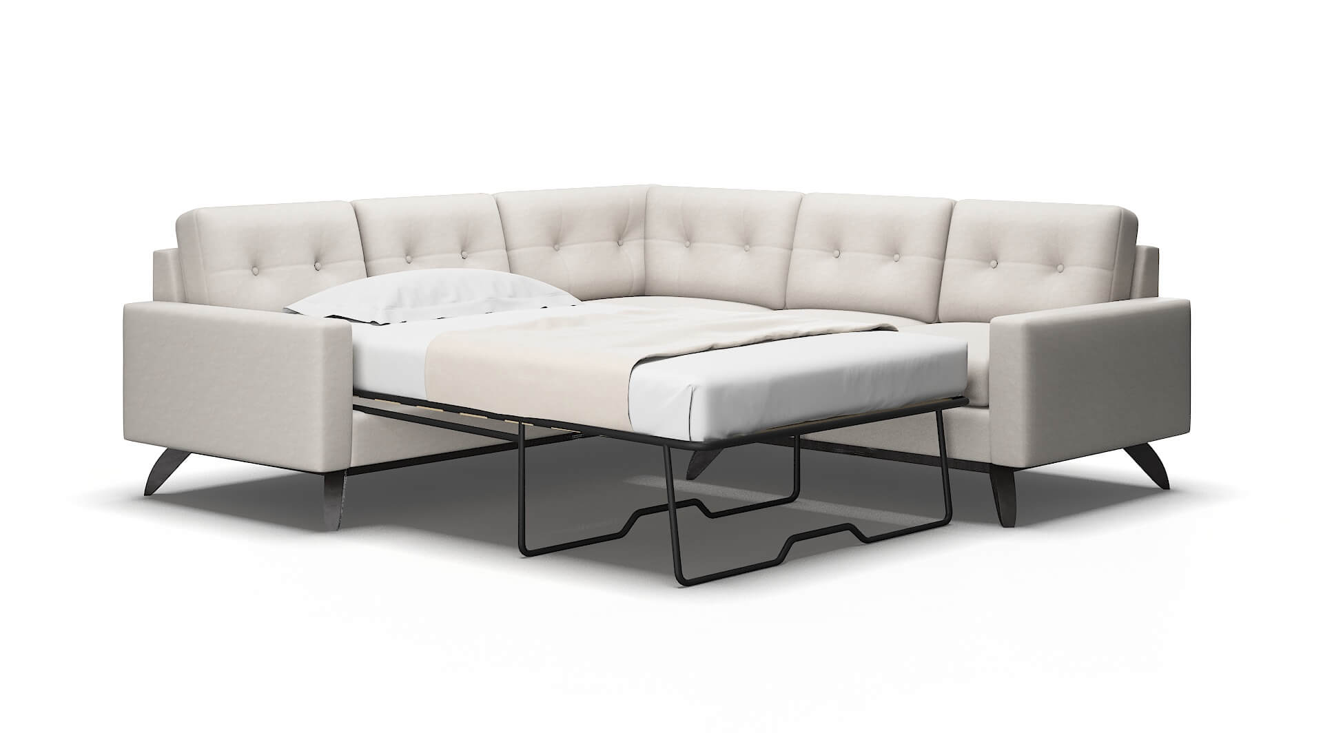 Milan Noble grey Sectional sleeper Espresso Legs  2