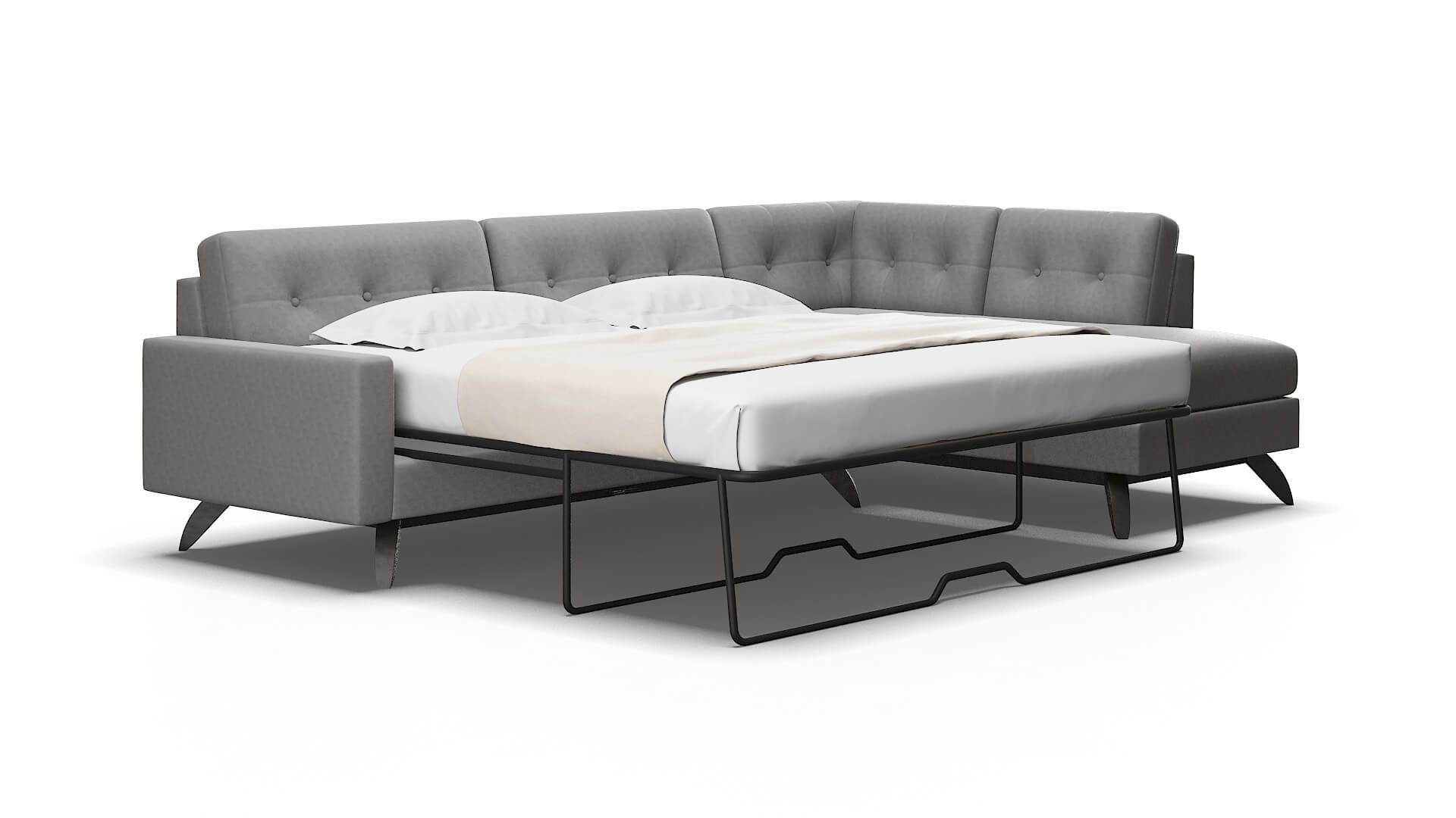 Milan Noble smoke Panel sleeper Espresso Legs  2