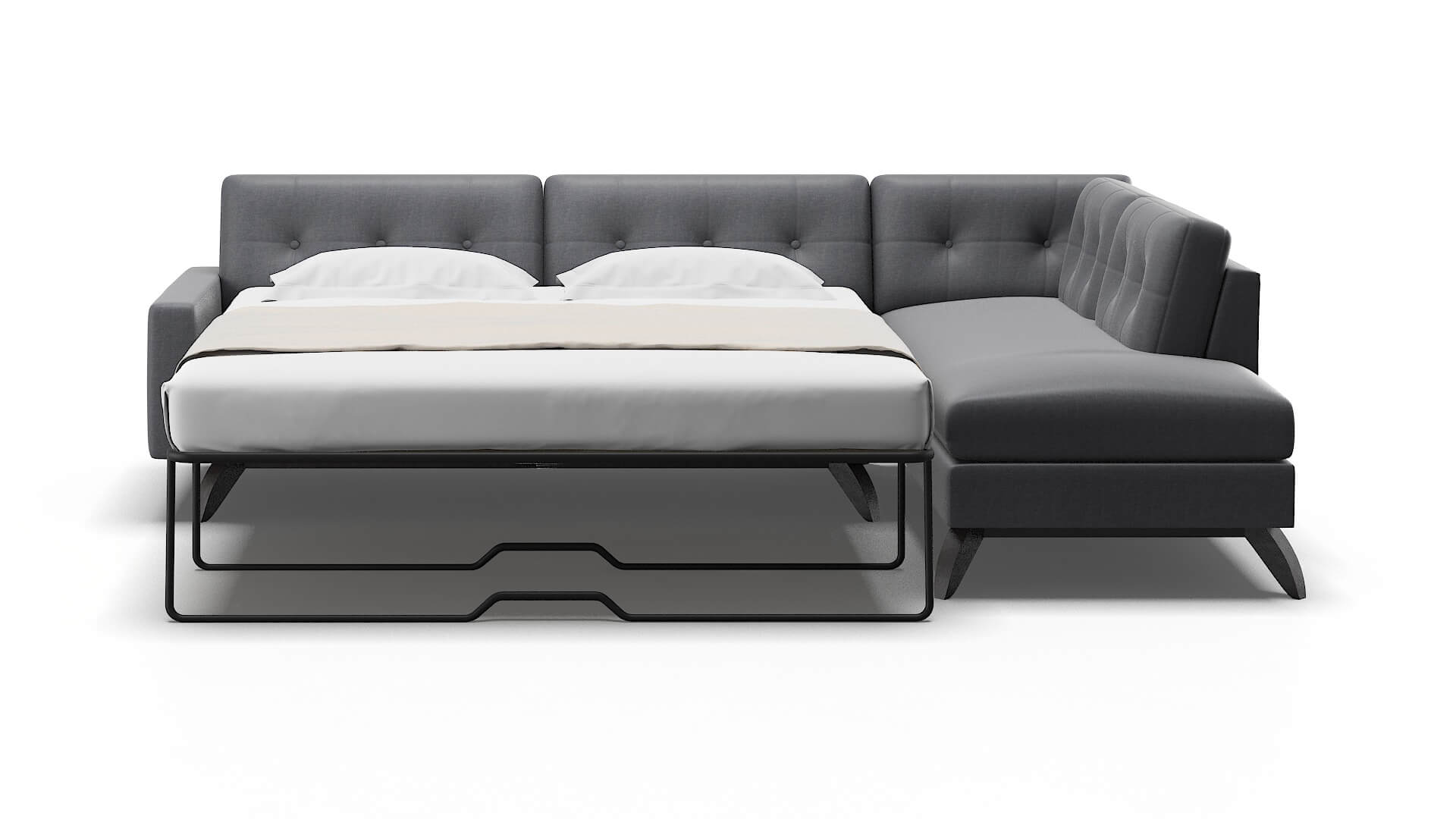 Milan Notion Graphite Panel Sleeper Espresso legs 1