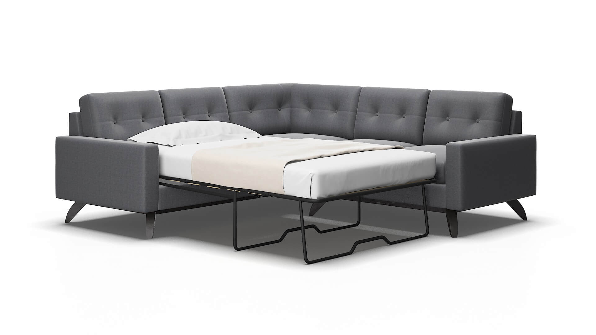 Milan Notion Graphite Sectional Sleeper Espresso legs 2