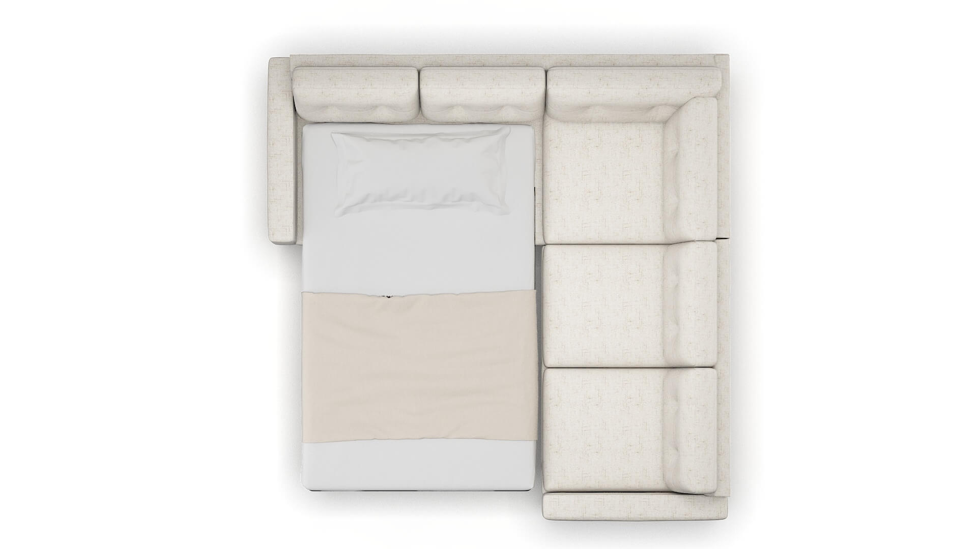 Milan Oceanside Natural Sectional Sleeper Espresso legs 3