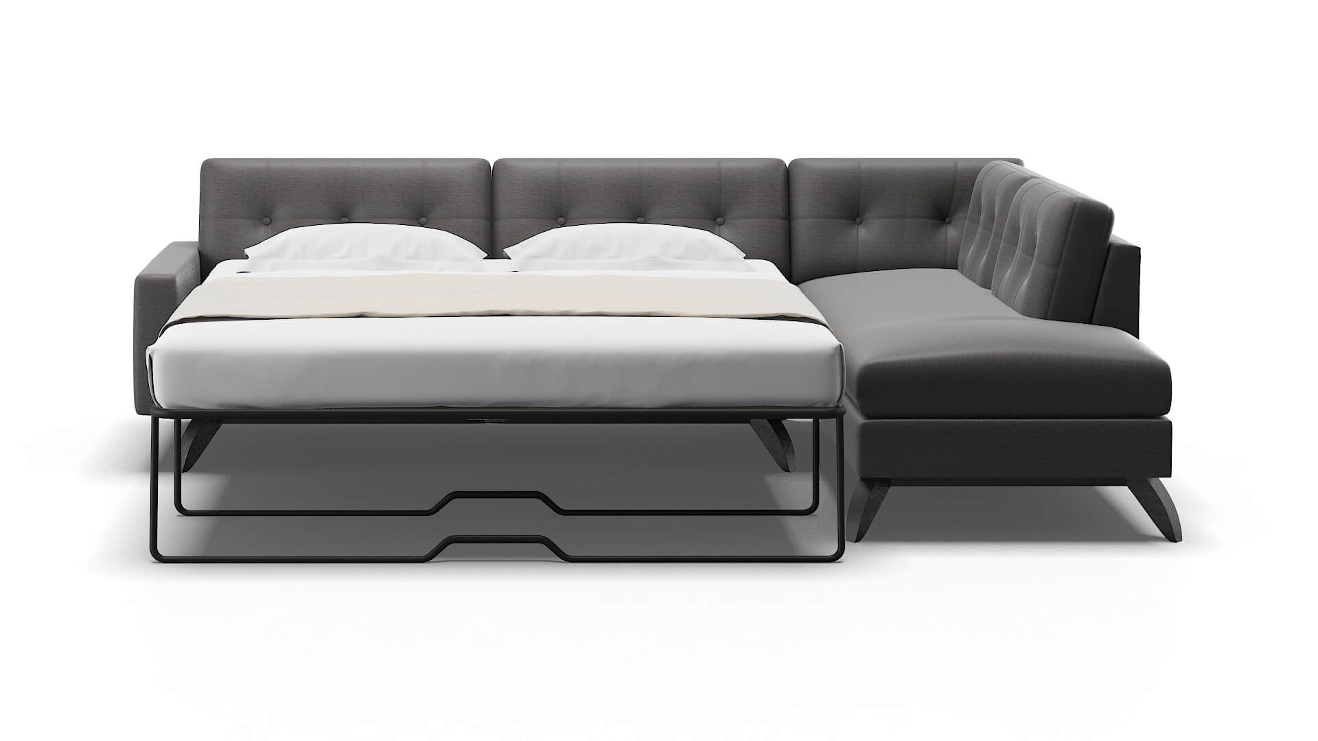 Milan Oscar Charcoal Panel Sleeper Espresso legs 1
