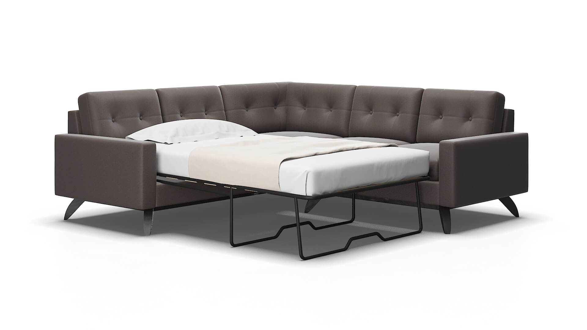 Milan Oscar-chocolate Sectional sleeper Espresso Legs  2