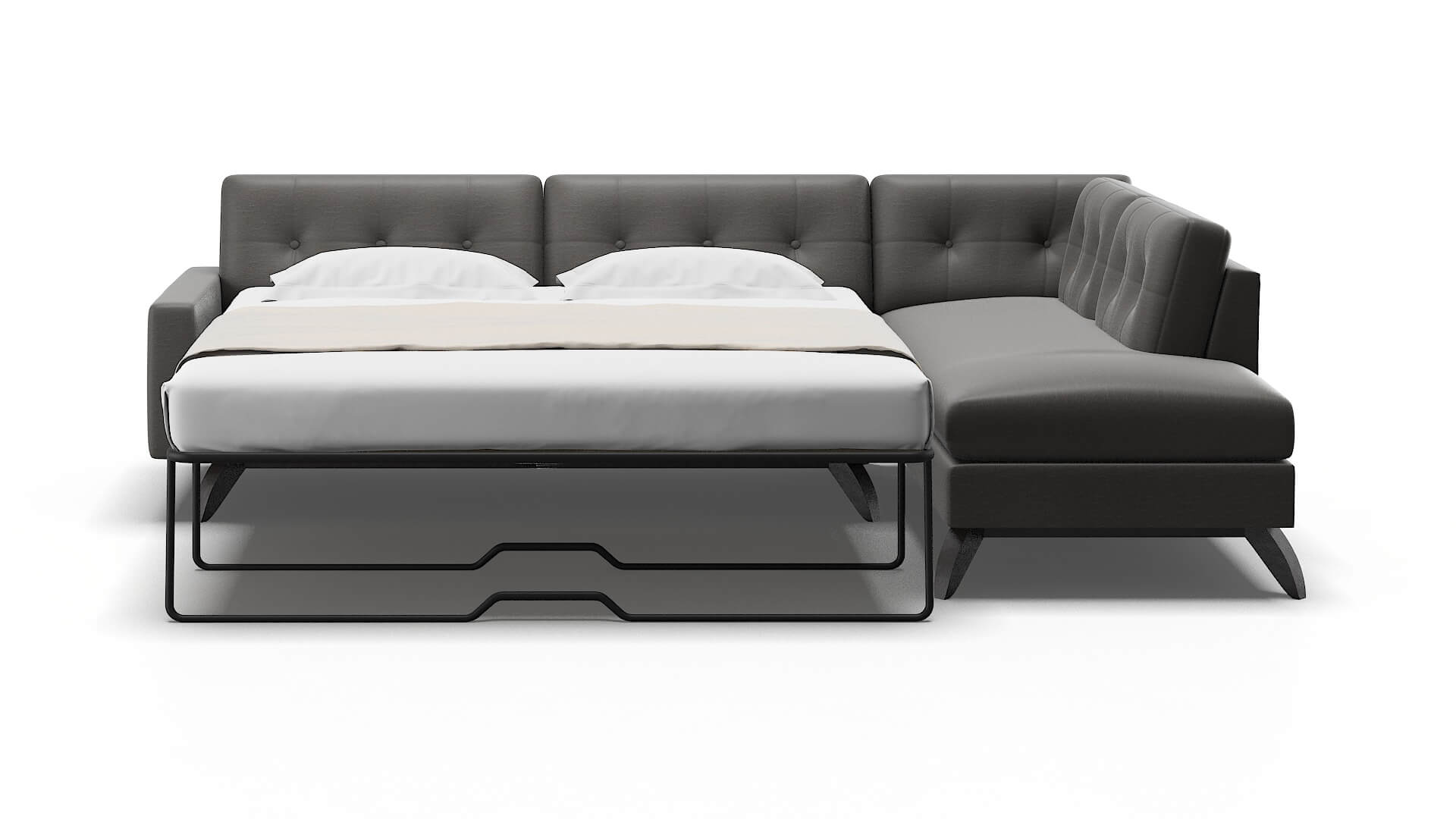Milan Oscar Grey Panel Sleeper Espresso legs 1