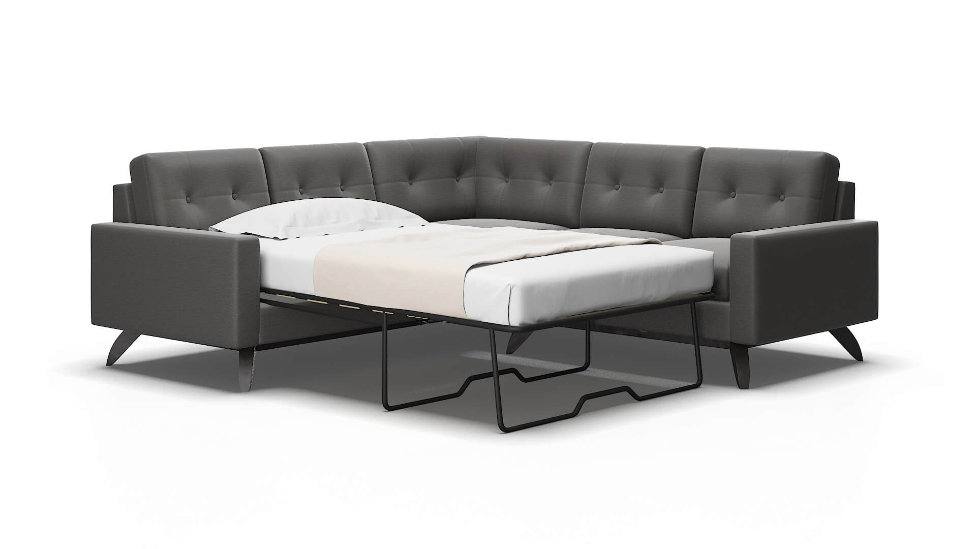 Milan Oscar grey Sectional sleeper Espresso Legs  2