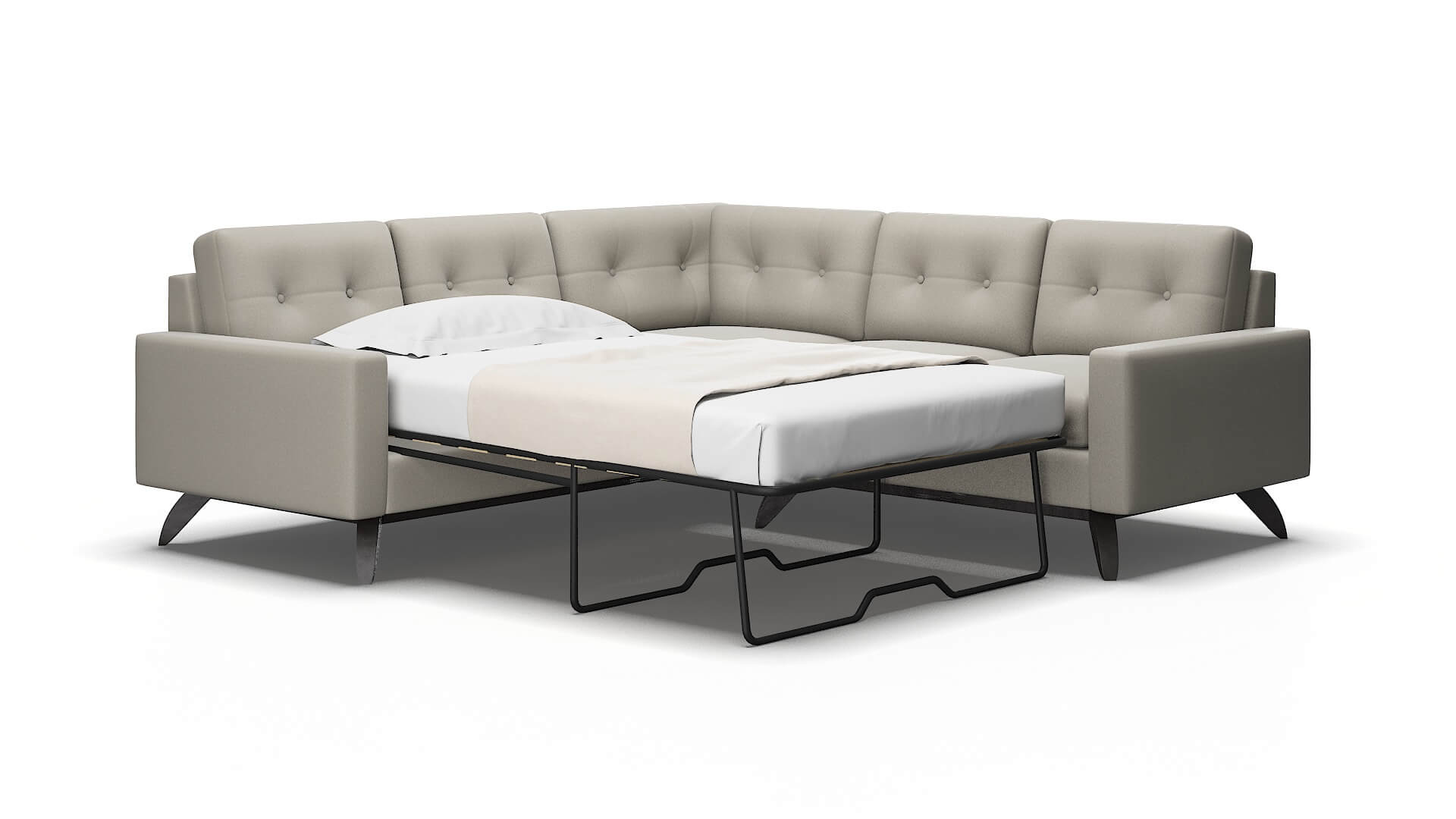 Milan Oscar silver Sectional sleeper Espresso Legs  2