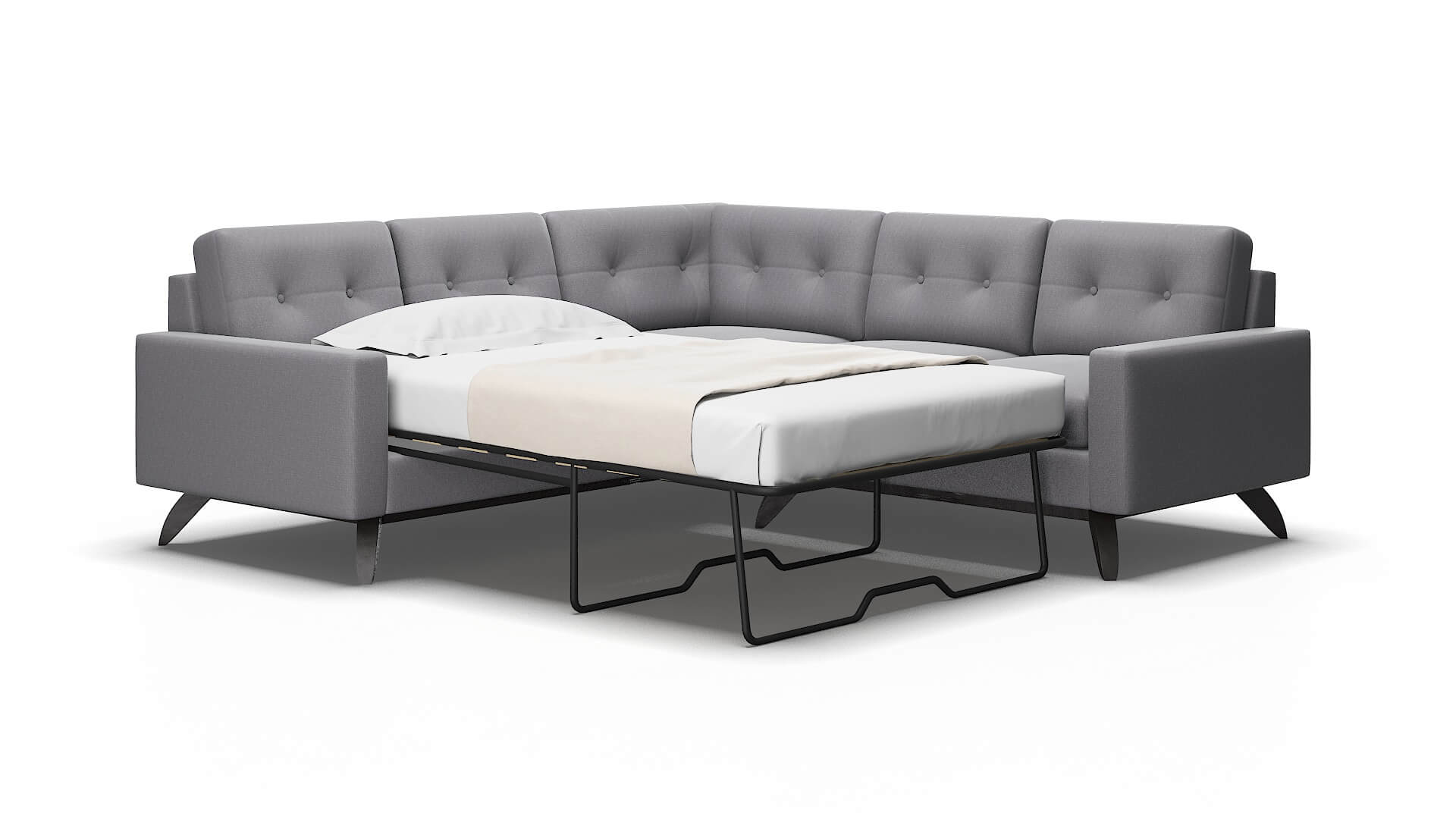 Milan Parker ash Sectional sleeper Espresso Legs  2
