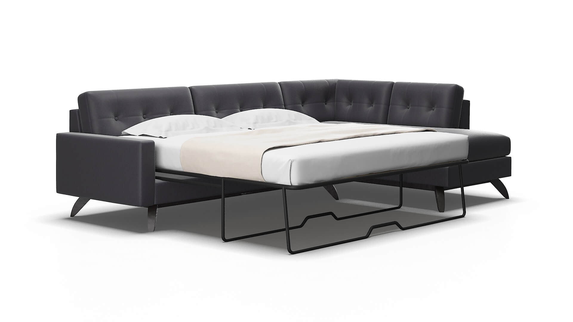 Milan Parker charcoal Panel sleeper Espresso Legs  2