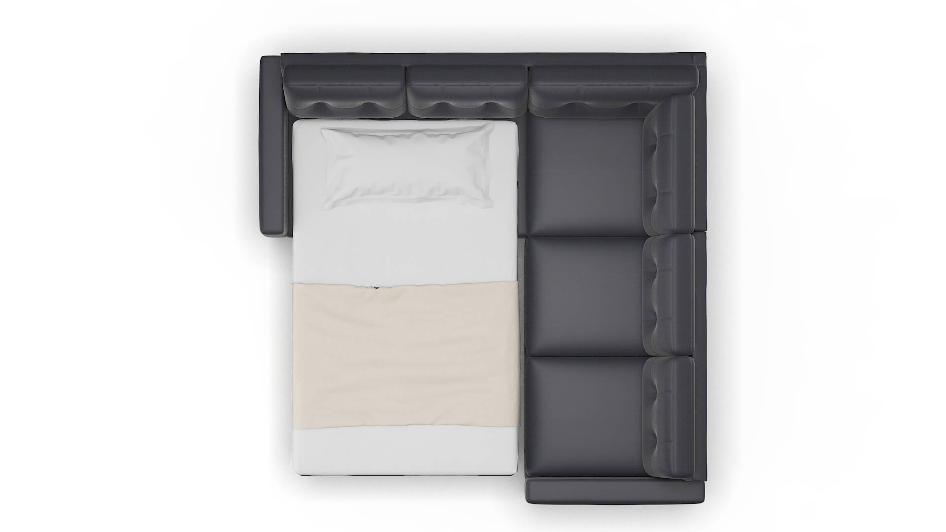 Milan Parker Midnight Sectional Sleeper Espresso legs 3