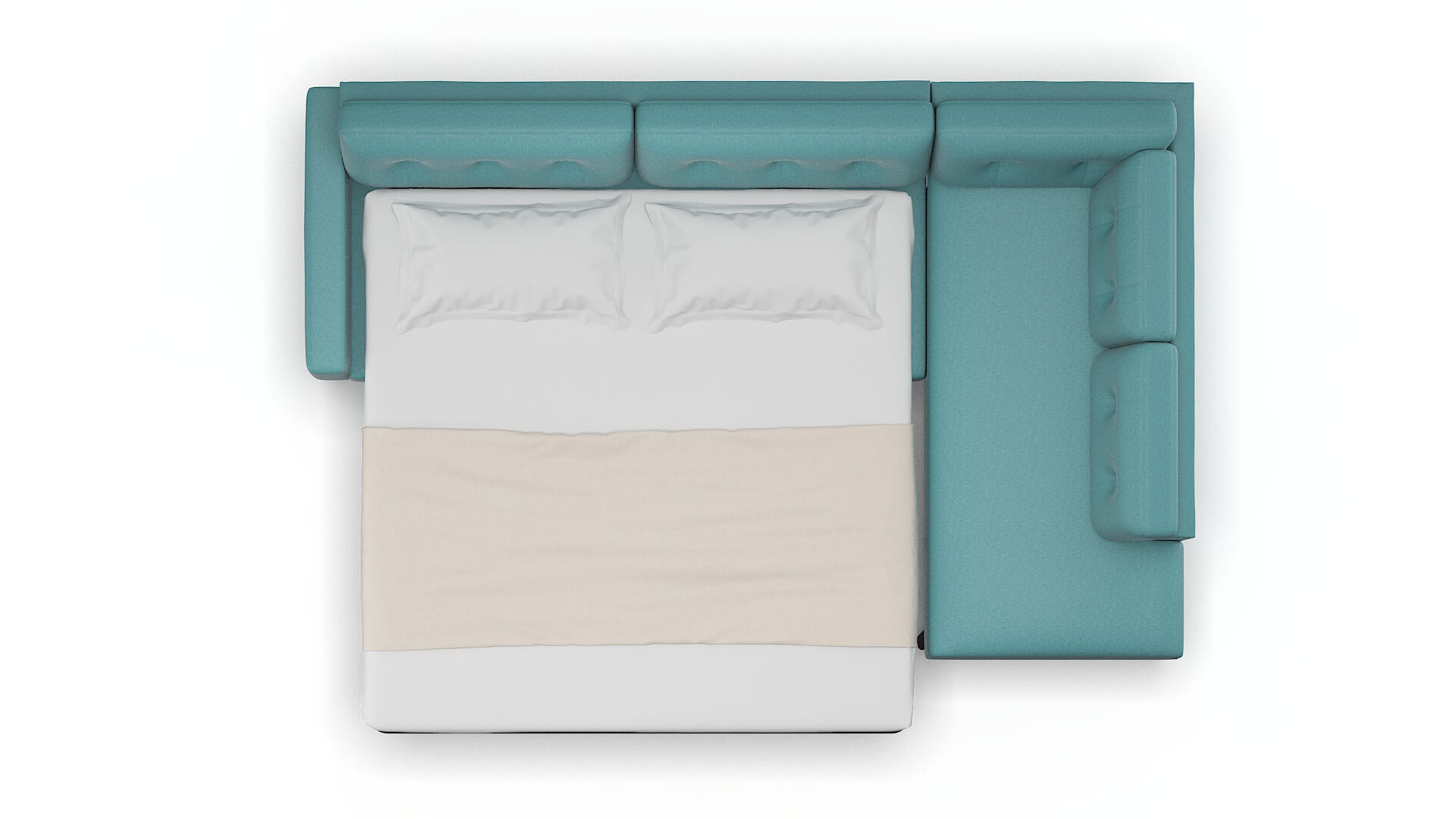 Milan Parker Turquoise Panel Sleeper Espresso legs 3