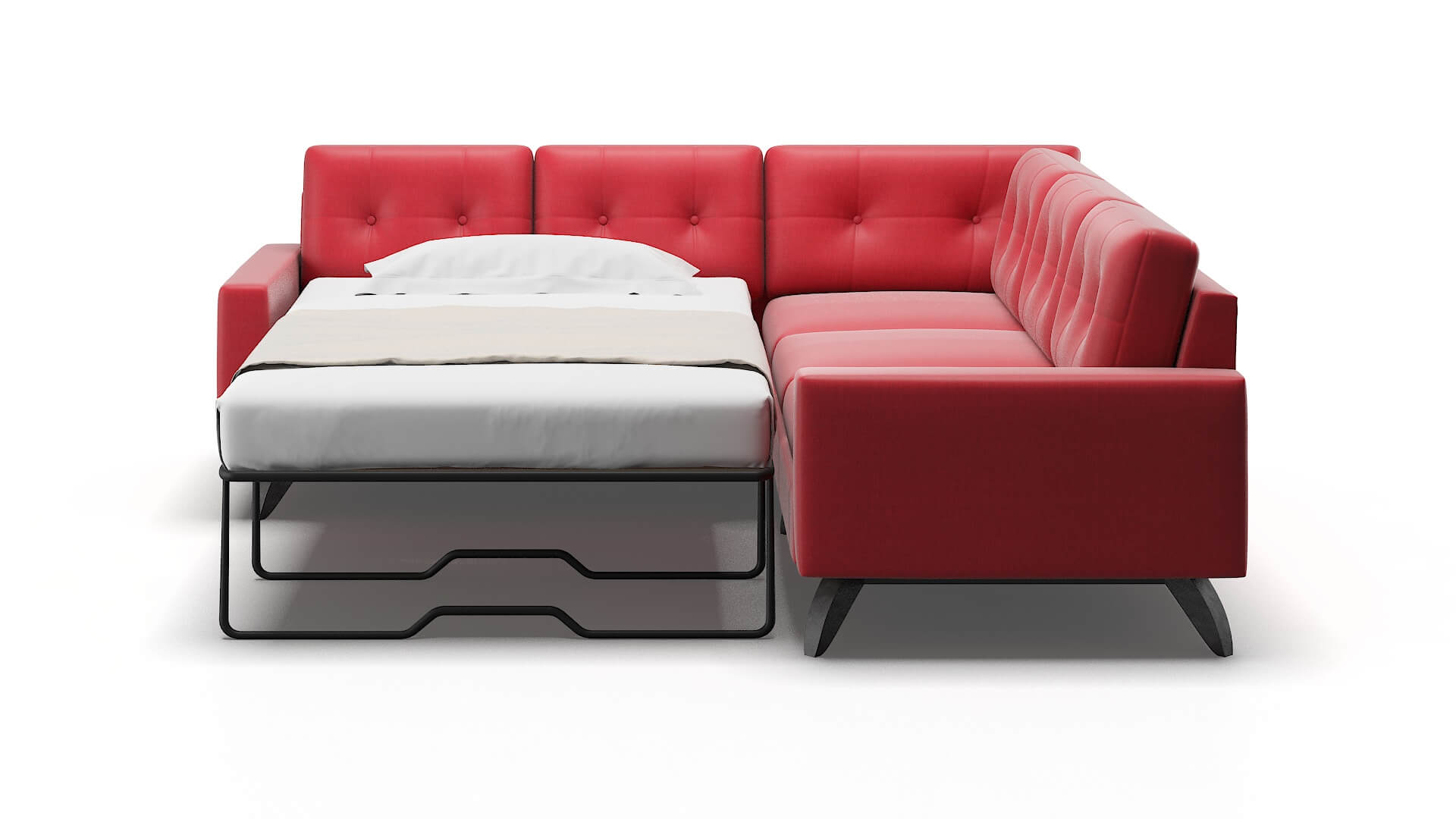 Milan Pauline Ruby Sectional Sleeper Espresso legs 1
