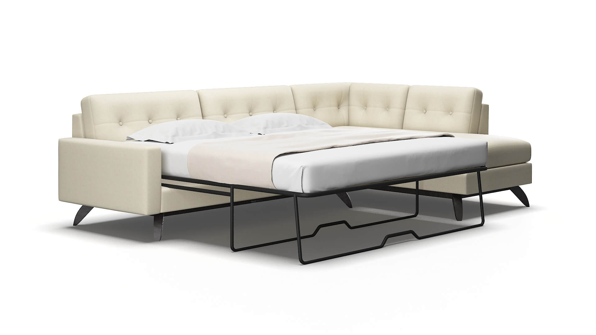 Milan Phoenix ivory Panel sleeper Espresso Legs  2