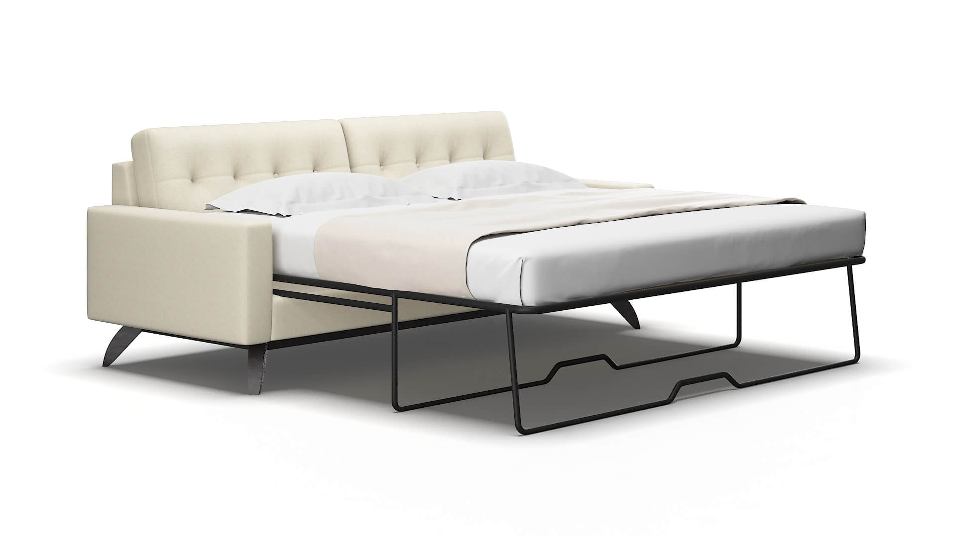 Milan Phoenix ivory Sofa sleeper Espresso Legs  2