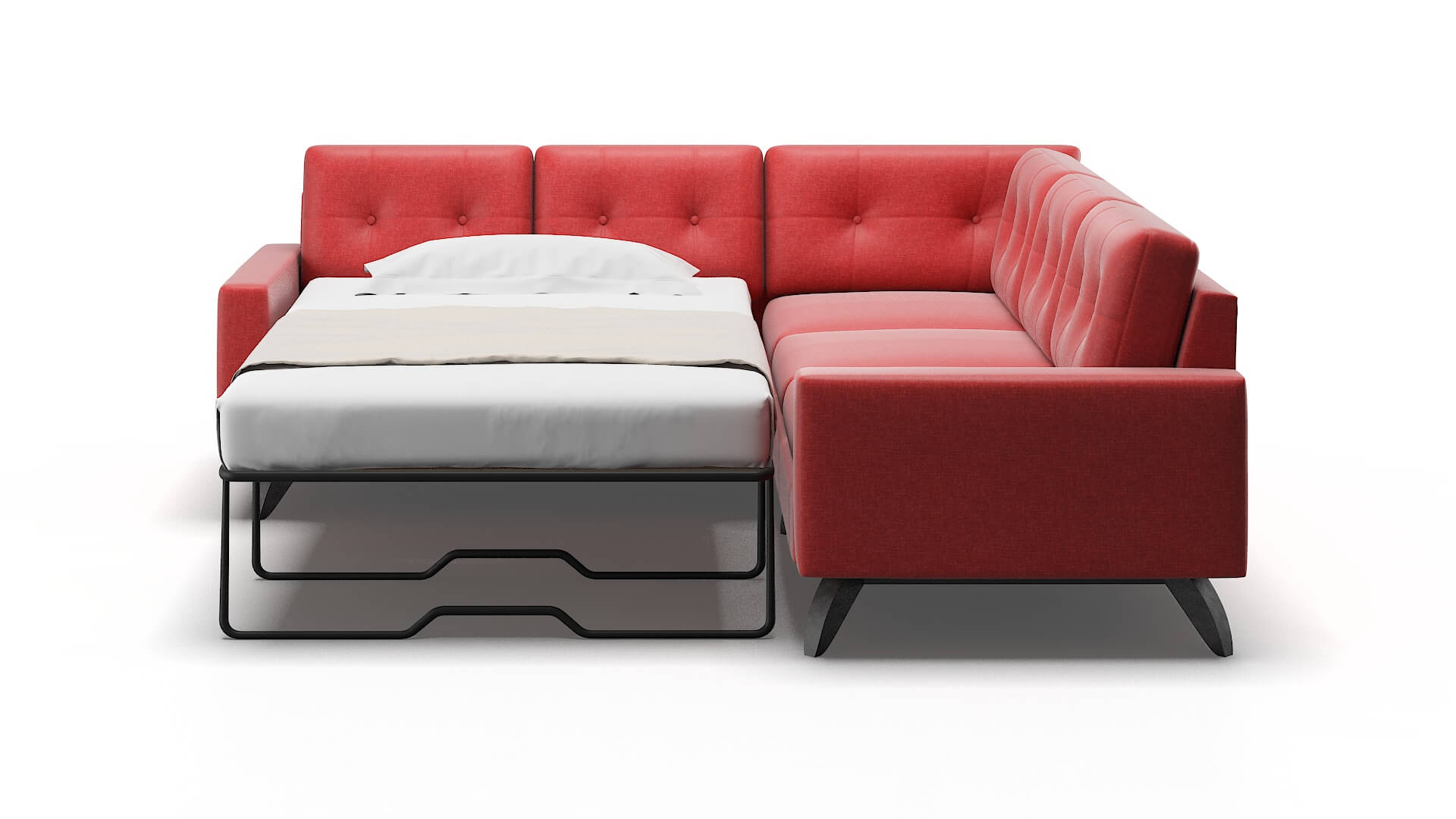 Milan Portland Berry Sectional Sleeper Espresso legs 1