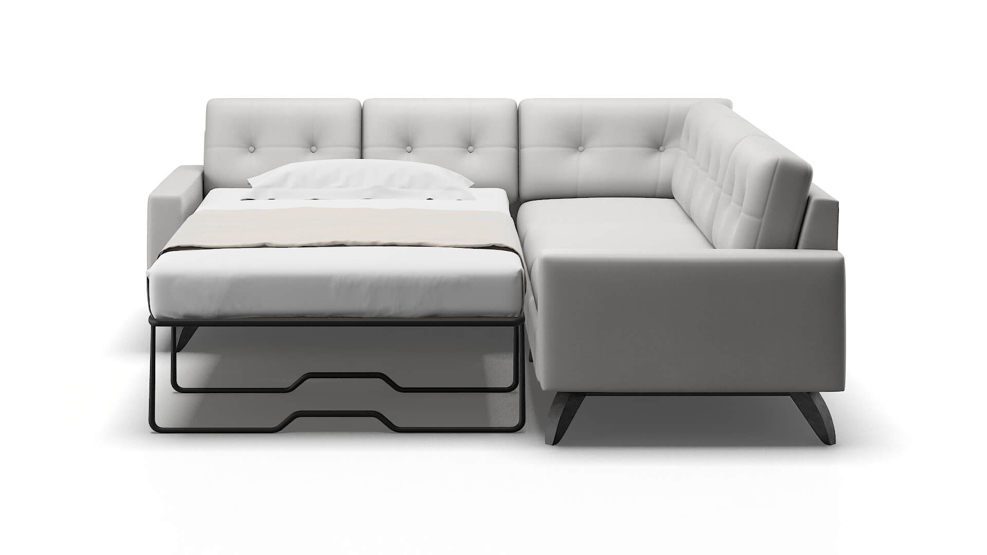 Milan Prisma Steam Sectional Sleeper Espresso legs 1
