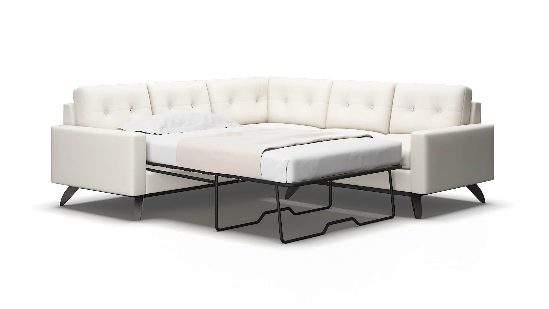 Milan R_prize cream Sectional sleeper Espresso Legs  2