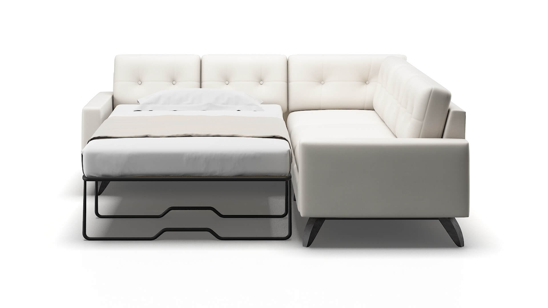 Milan Redondo Pearl Sectional Sleeper Espresso legs 1