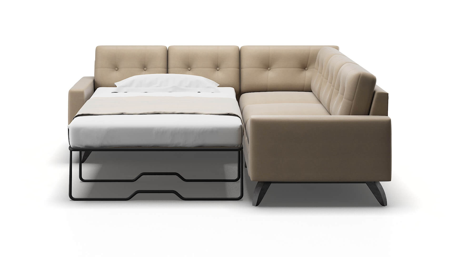 Milan Rocket Cappuccino Sectional Sleeper Espresso legs 1