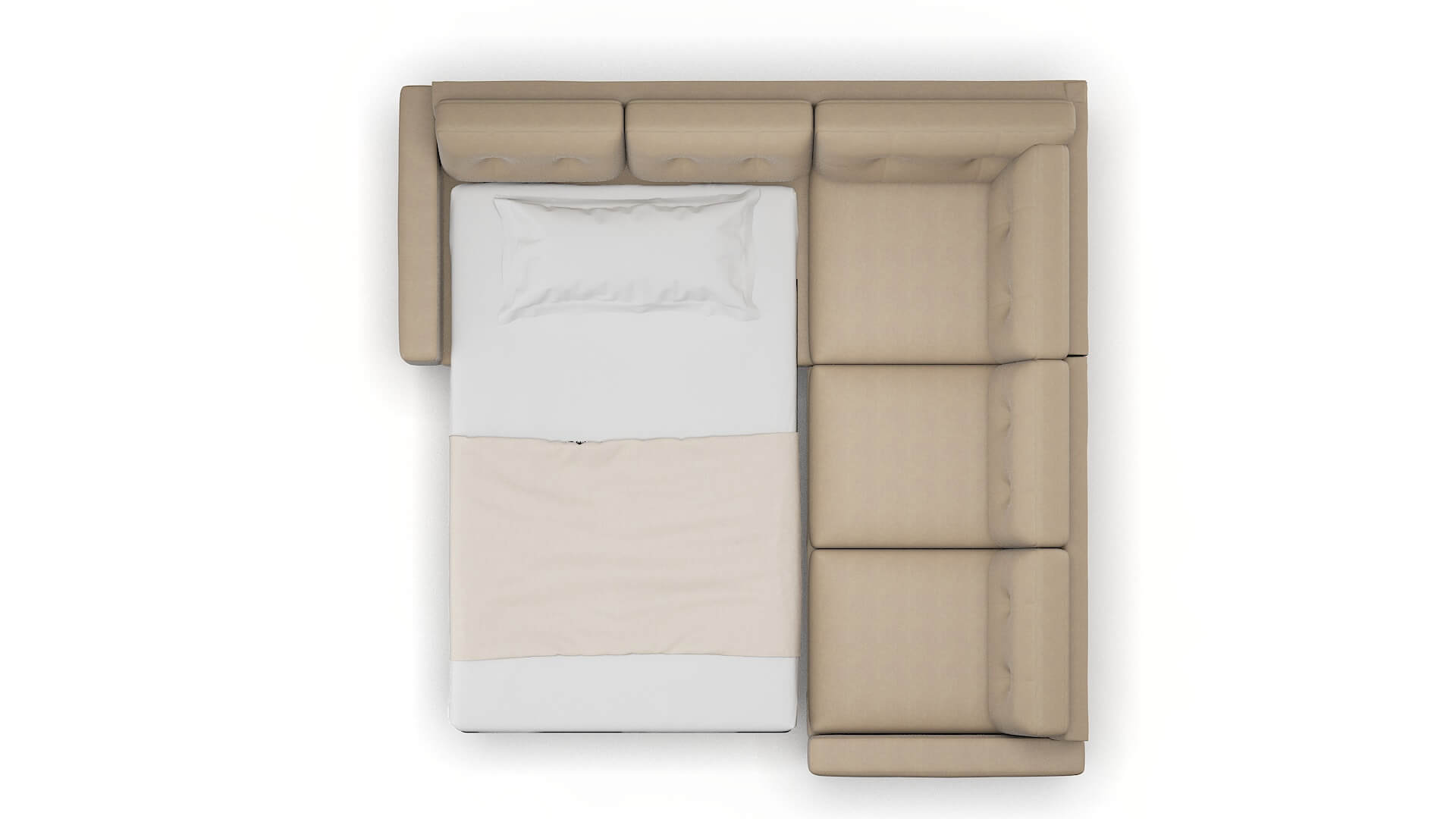 Milan Rocket Cappuccino Sectional Sleeper Espresso legs 3