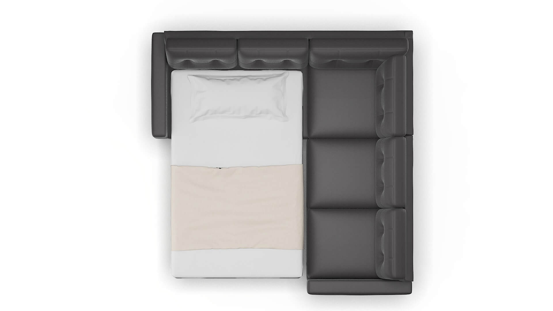 Milan Royale Eclipse Sectional Sleeper Espresso legs 3