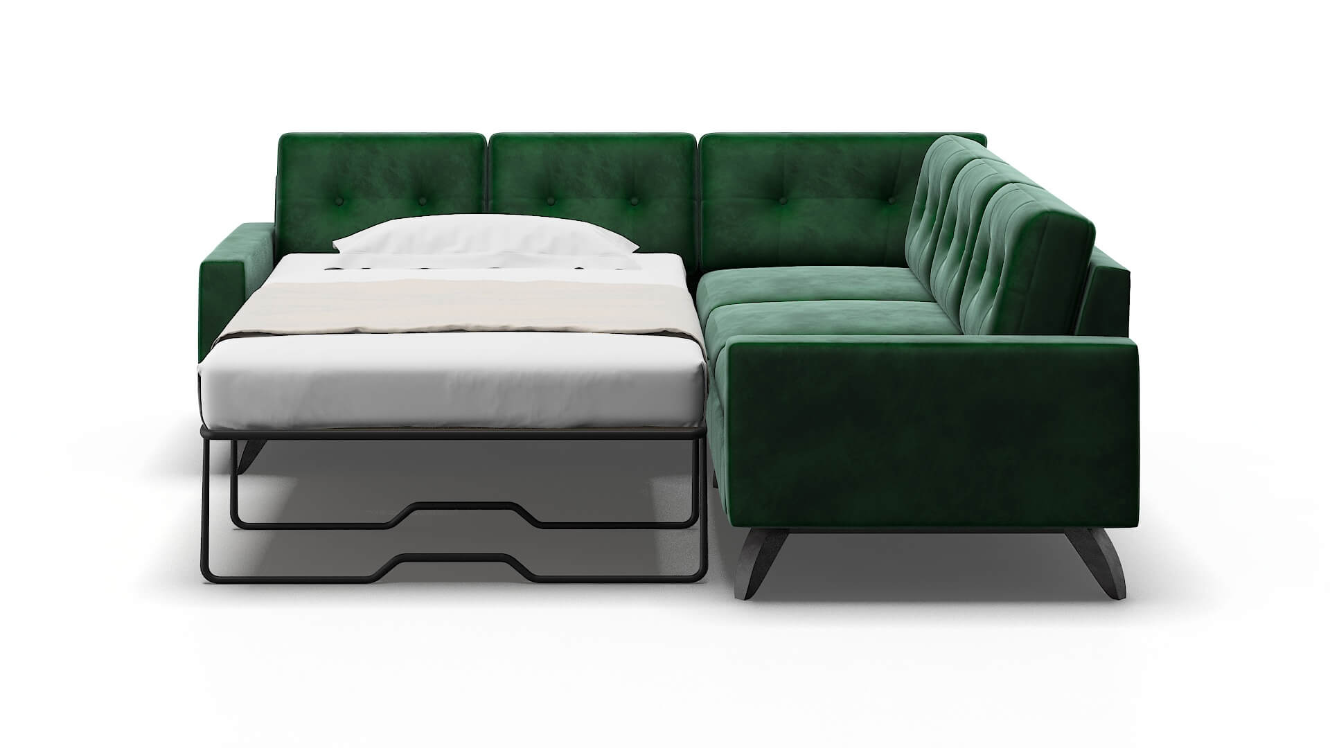 Milan Royale Evergreen Sectional Sleeper Espresso legs 1