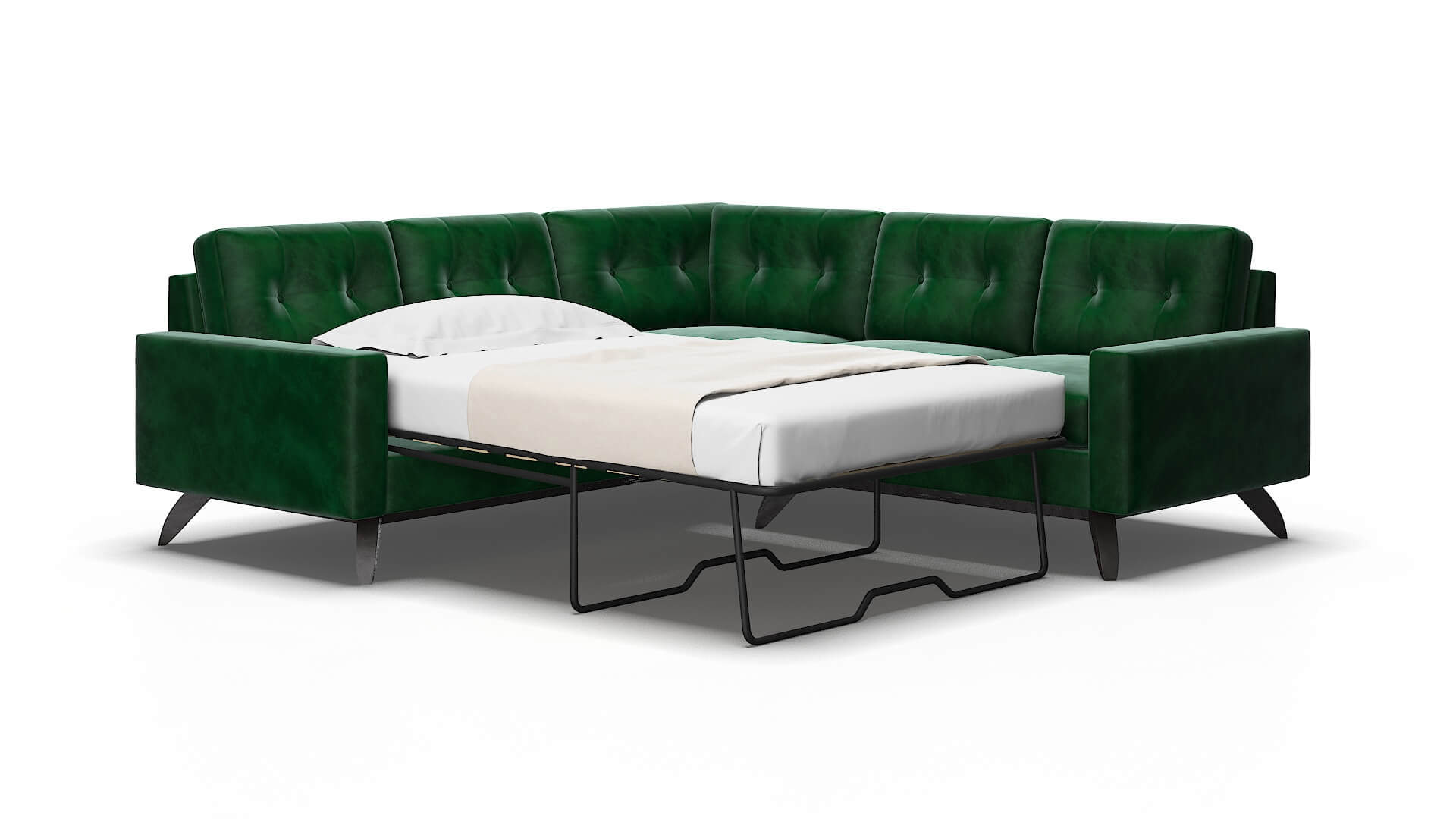 Milan Royale evergreen Sectional sleeper Espresso Legs  2