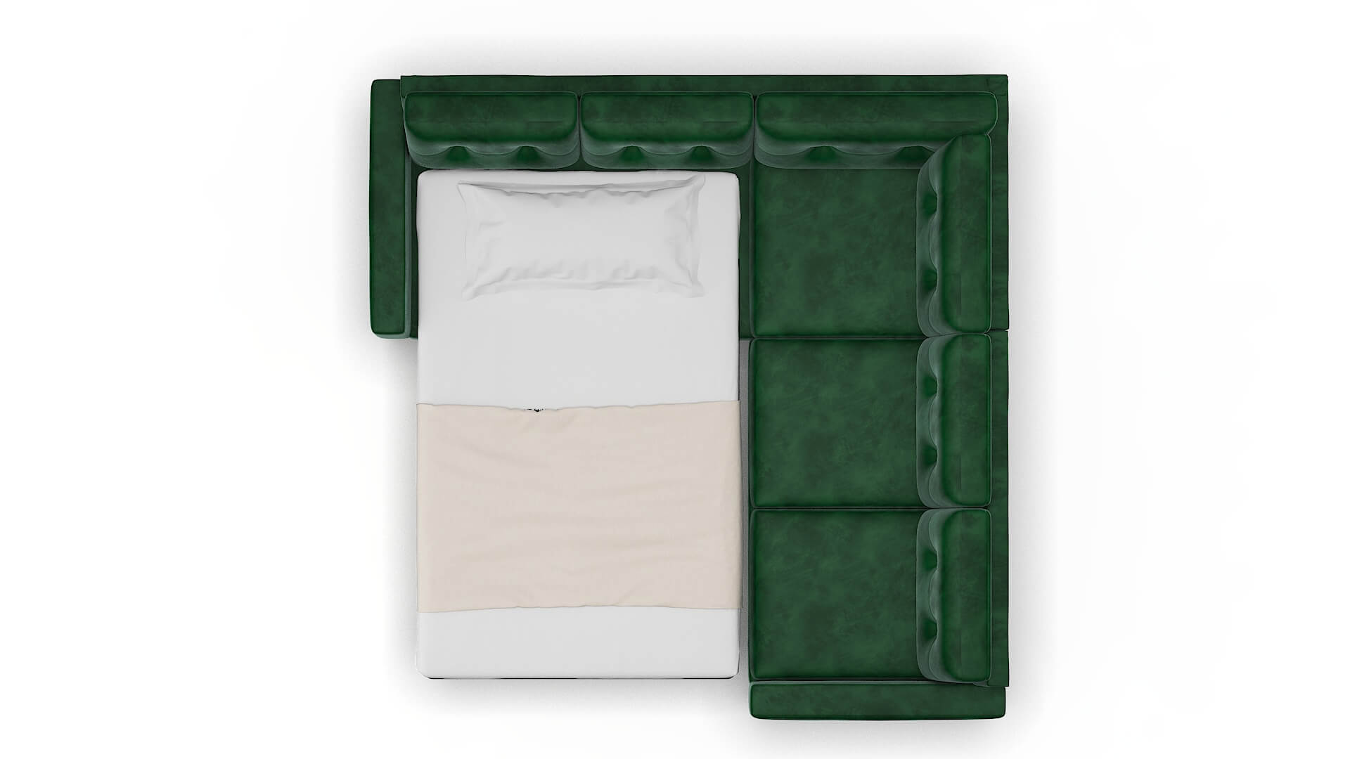 Milan Royale Evergreen Sectional Sleeper Espresso legs 3