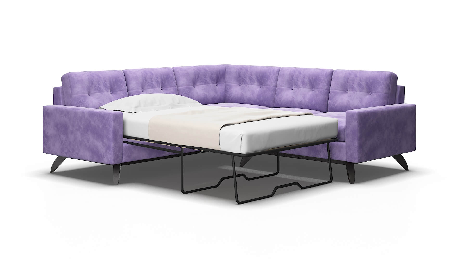 Milan Royale lavender Sectional sleeper Espresso Legs  2