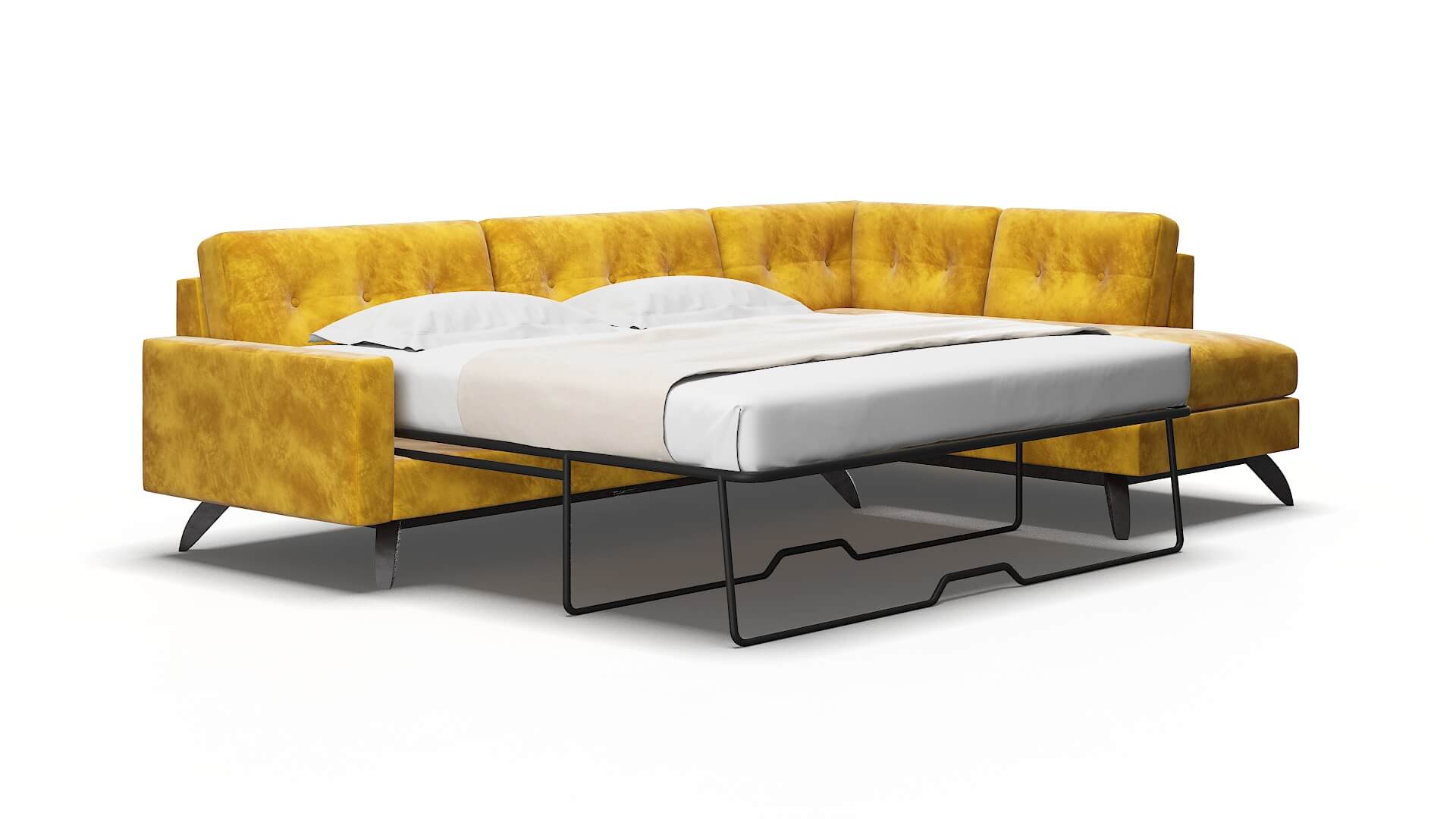 Milan Royale marigold Panel sleeper Espresso Legs  2