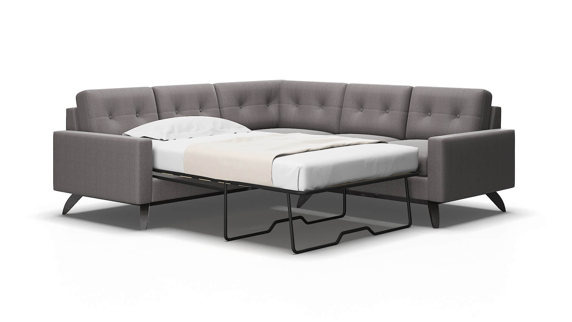 Milan Sasha Granite Sectional Sleeper Espresso legs 2