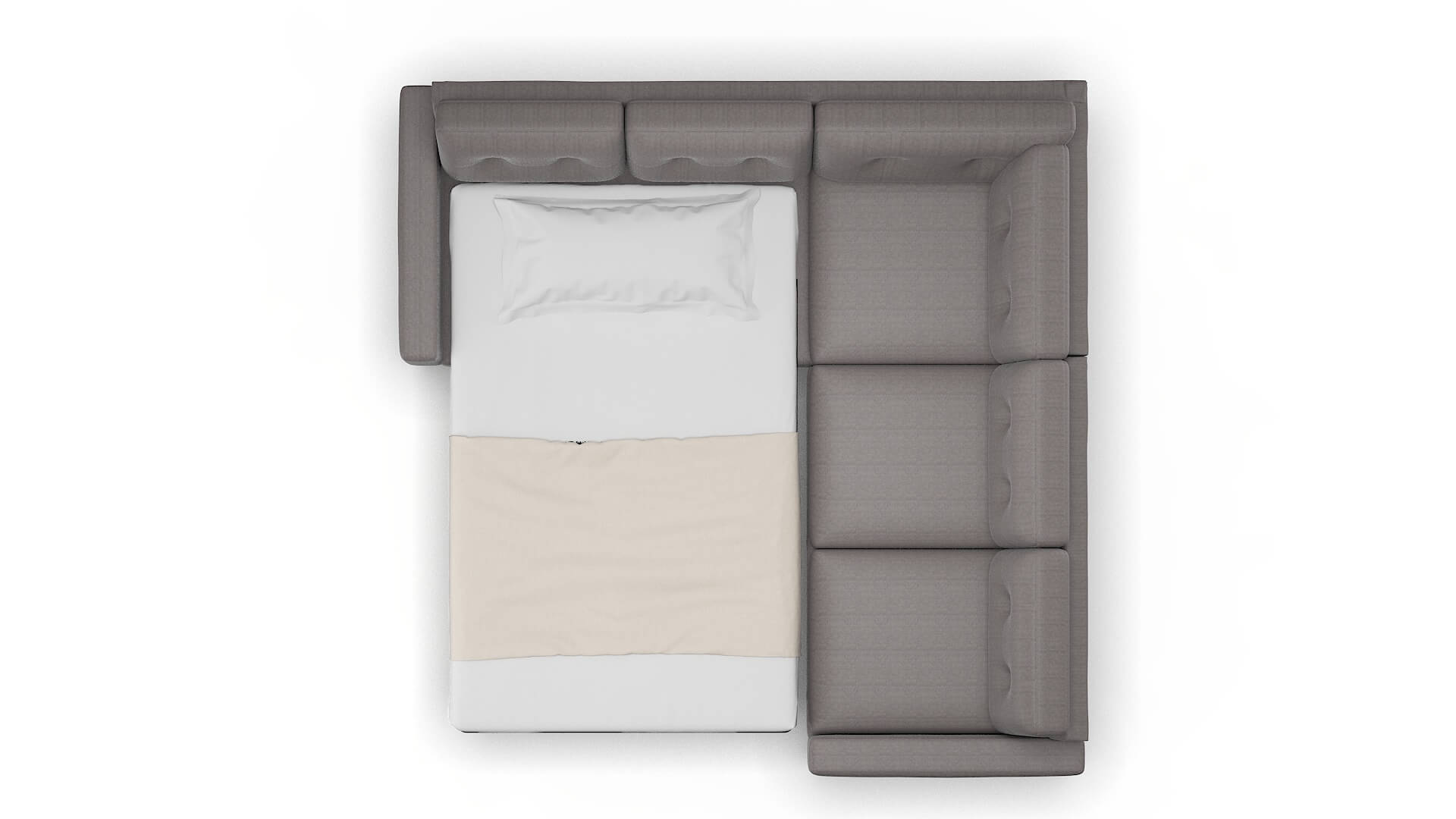 Milan Sasha Granite Sectional Sleeper Espresso legs 3